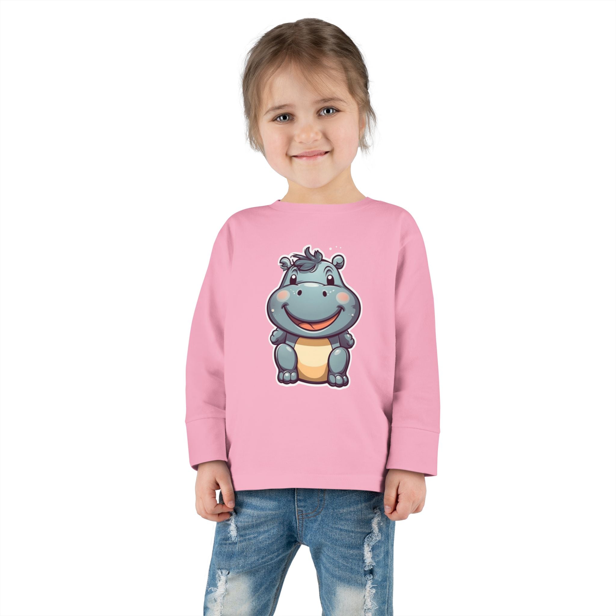 Toddler Long Sleeve Tee - Hippopotamus Calf