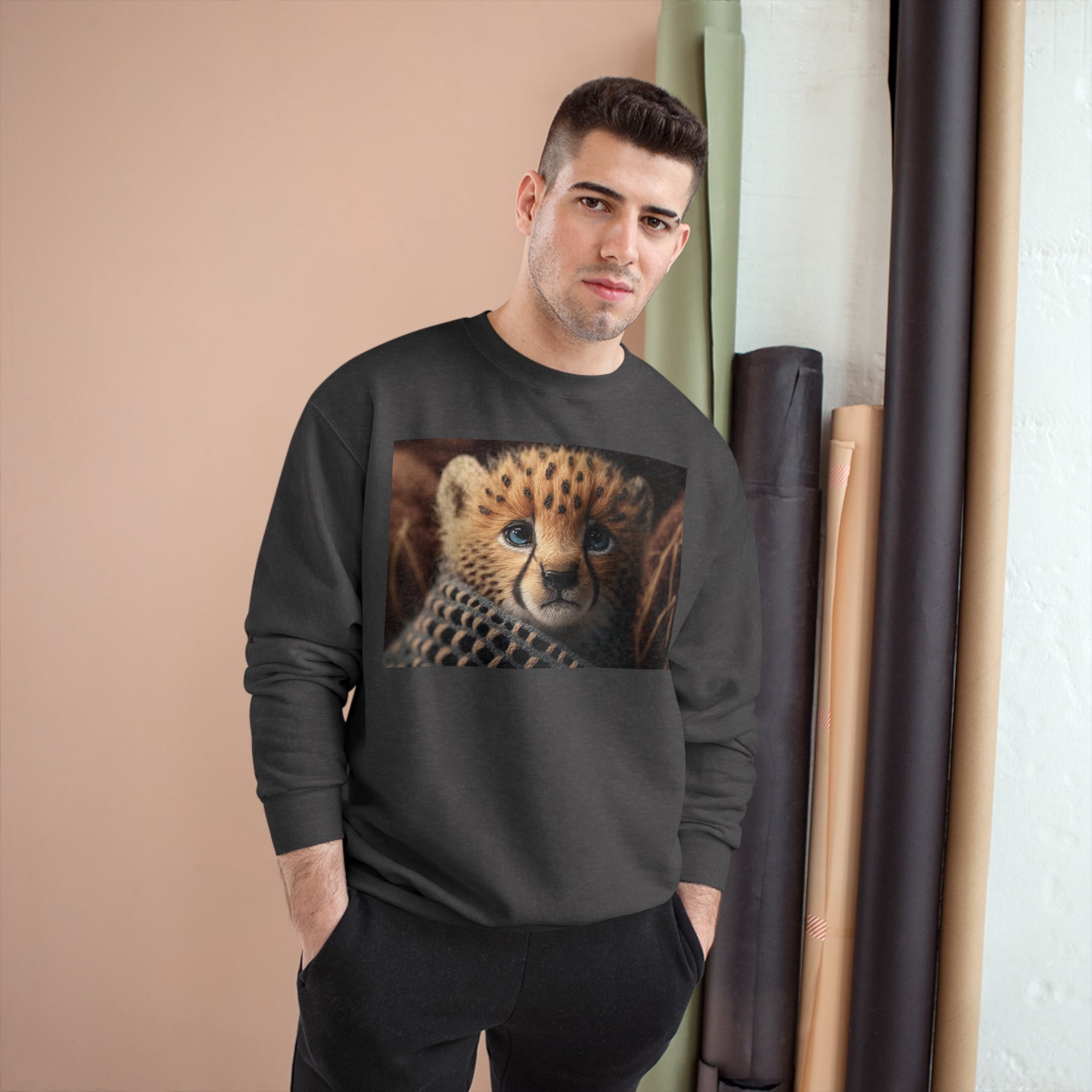 Champion Sweatshirt - Knit Animals, Cheetah Cub