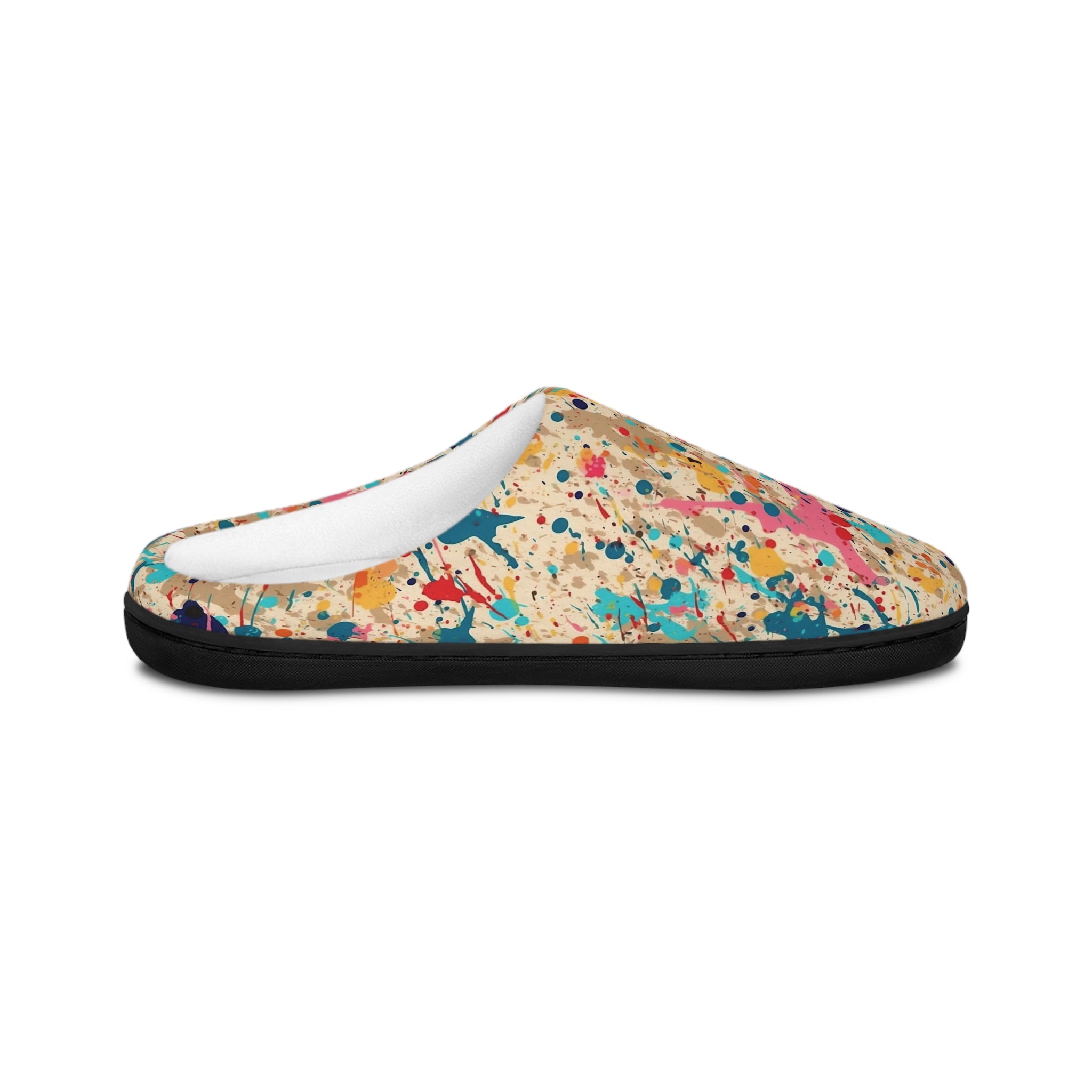 Men's Indoor Slippers (AOP) - Seamless Color Splatter Design 05