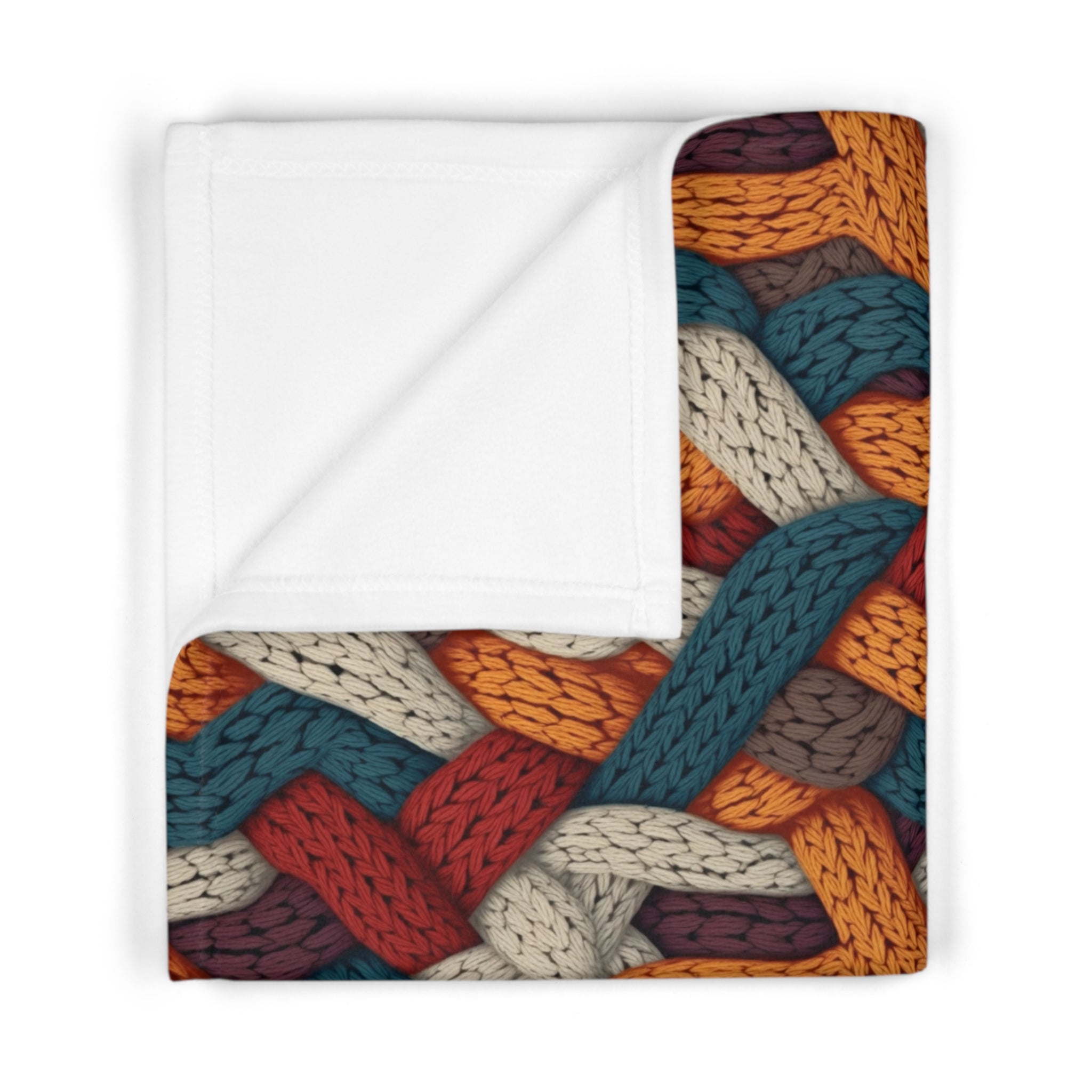 Soft Fleece Baby Blanket (AOP) - Seamless Knit Art 08