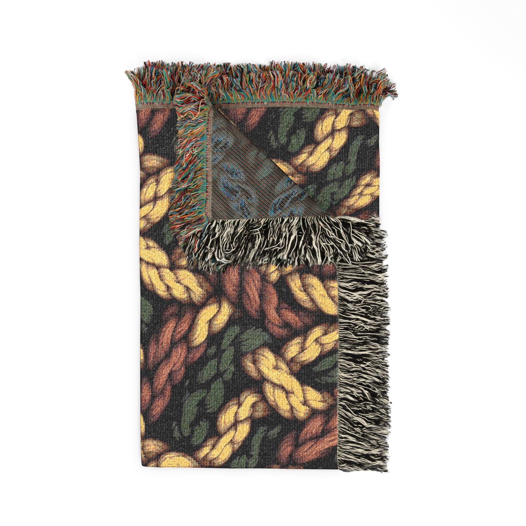 Woven Throw Blanket — Reversible Cozy Check Pattern for Living Room & Cabin - Design 08