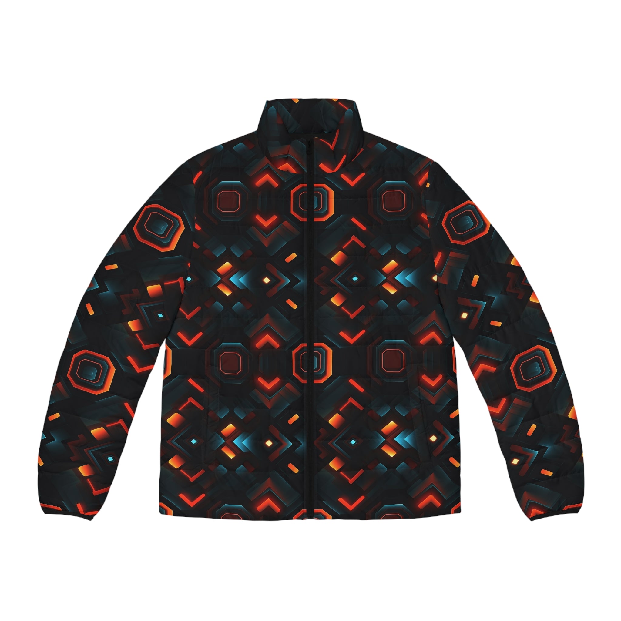 Men's Puffer Jacket (AOP) - Abstract Designs 10