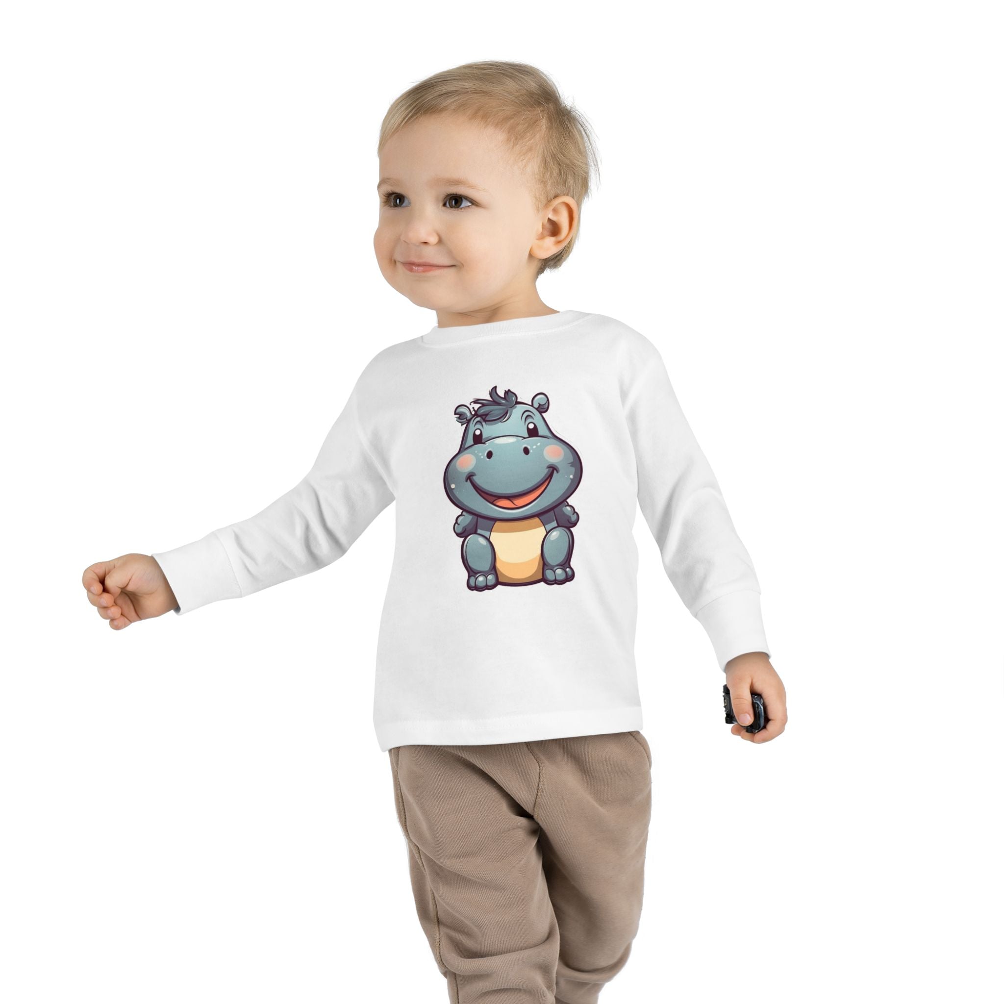 Toddler Long Sleeve Tee - Hippopotamus Calf