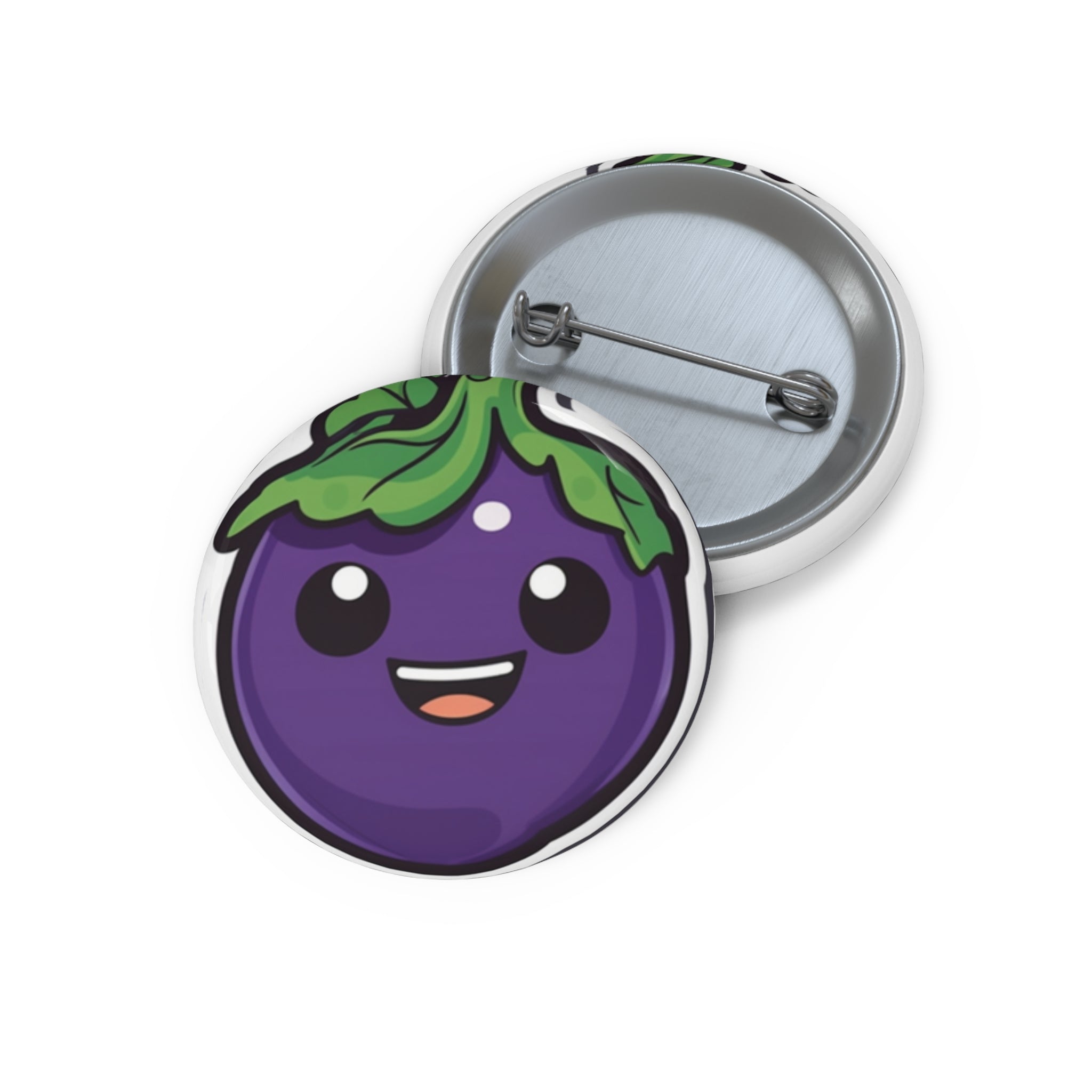 Custom Pin Buttons - Eggplant