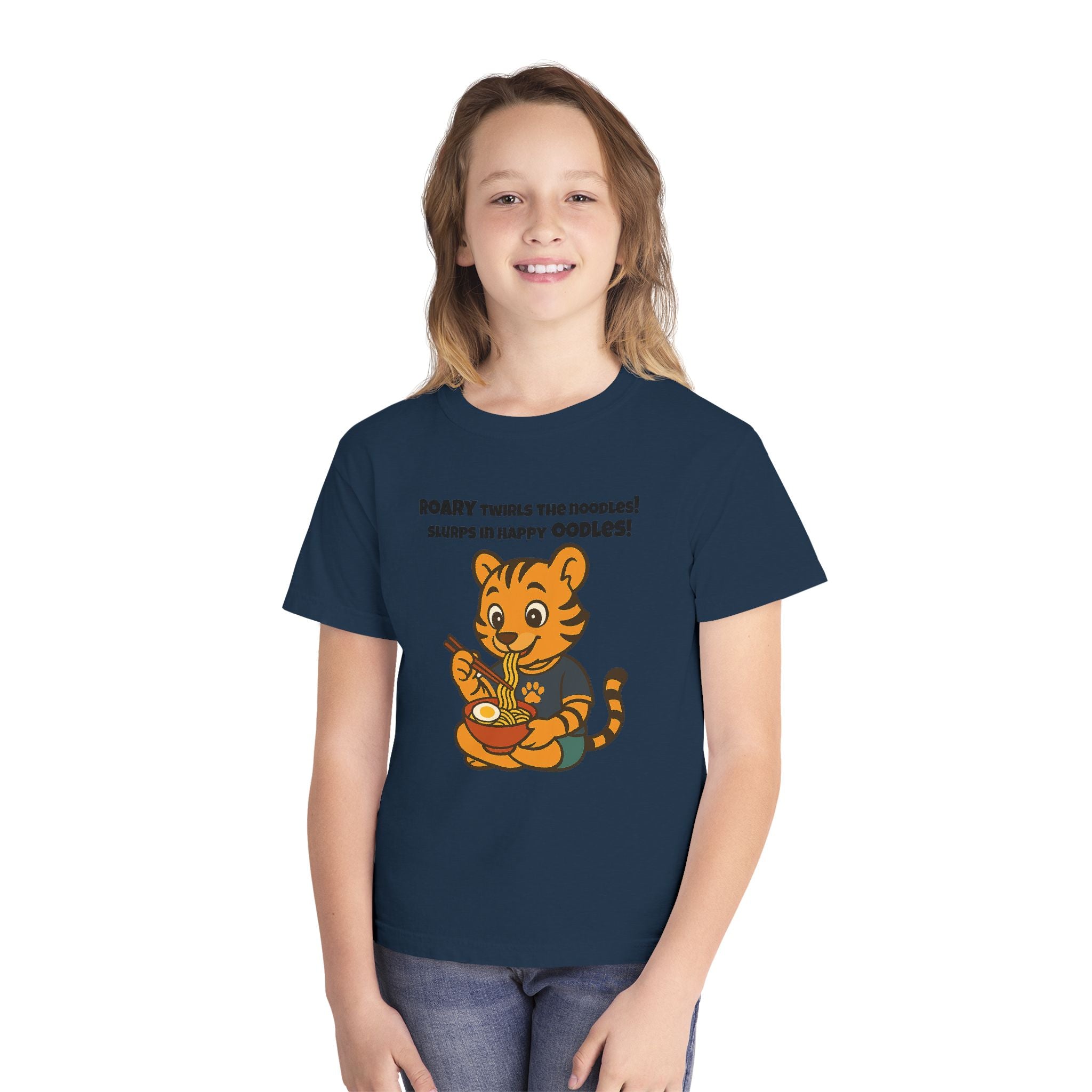 Youth Midweight Cotton Tee - Roary's Ramen Bowl