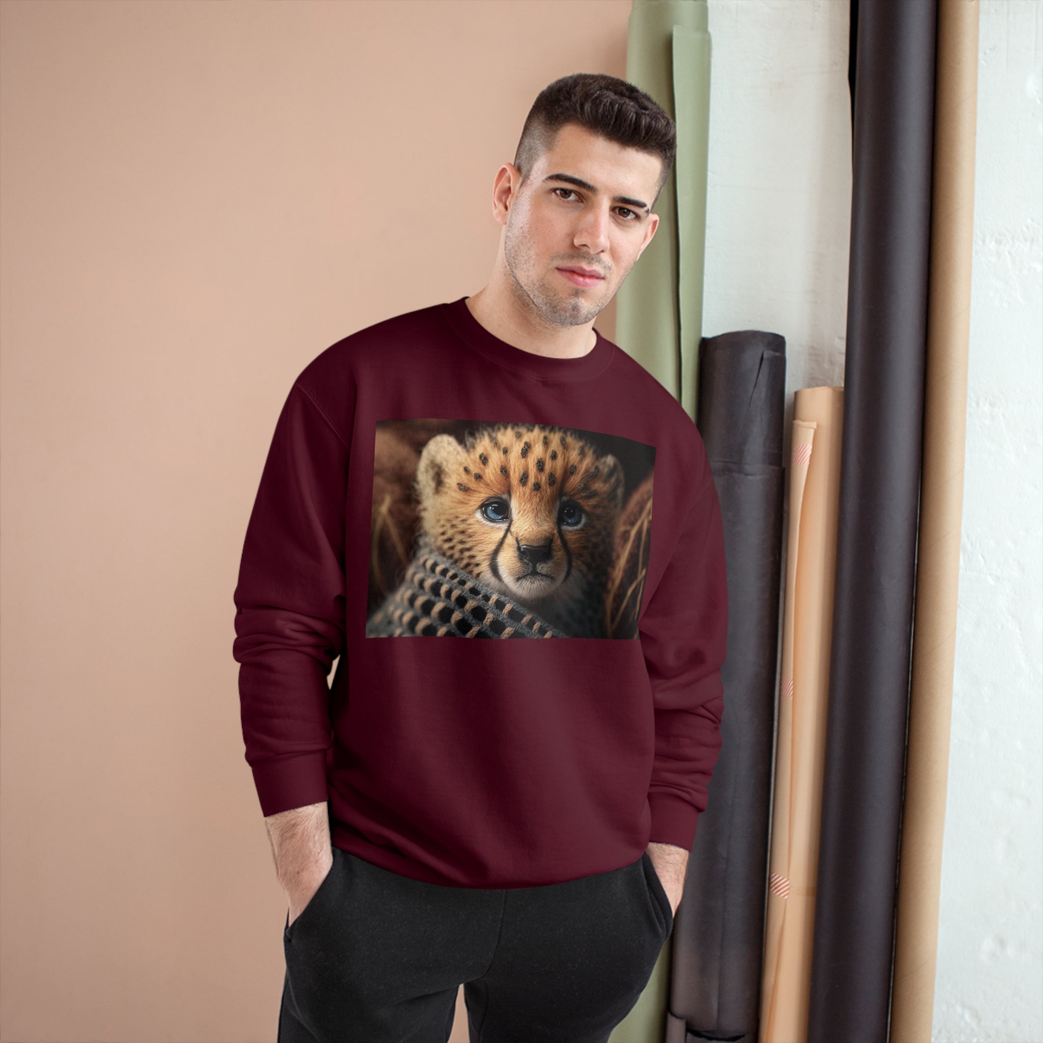 Champion Sweatshirt - Knit Animals, Cheetah Cub