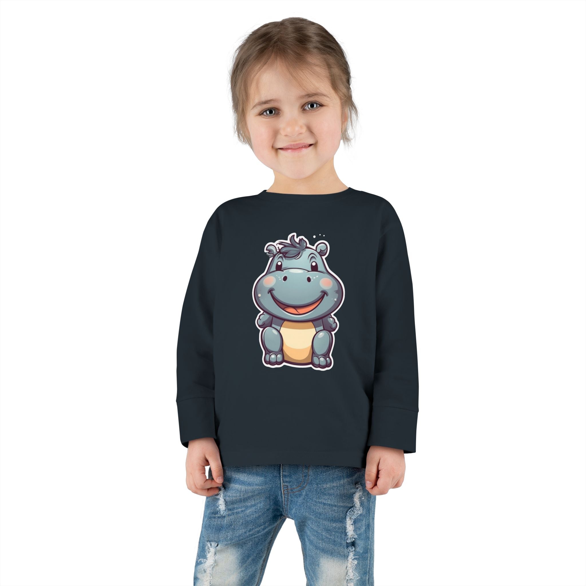 Toddler Long Sleeve Tee - Hippopotamus Calf