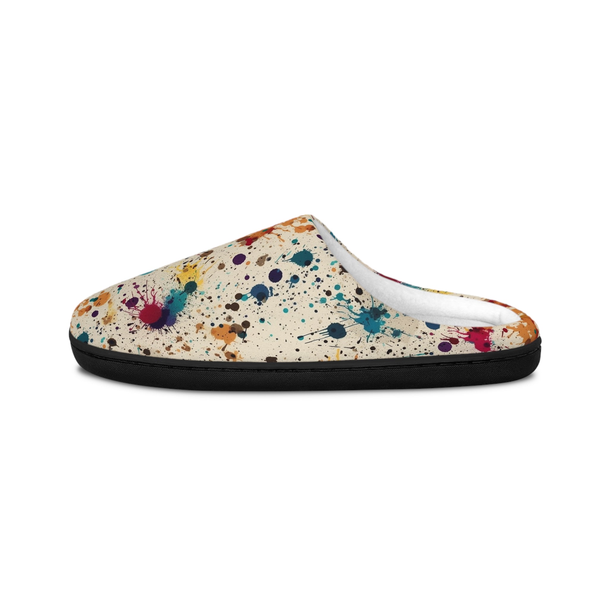 Men's Indoor Slippers (AOP) - Seamless Color Splatter Design 06
