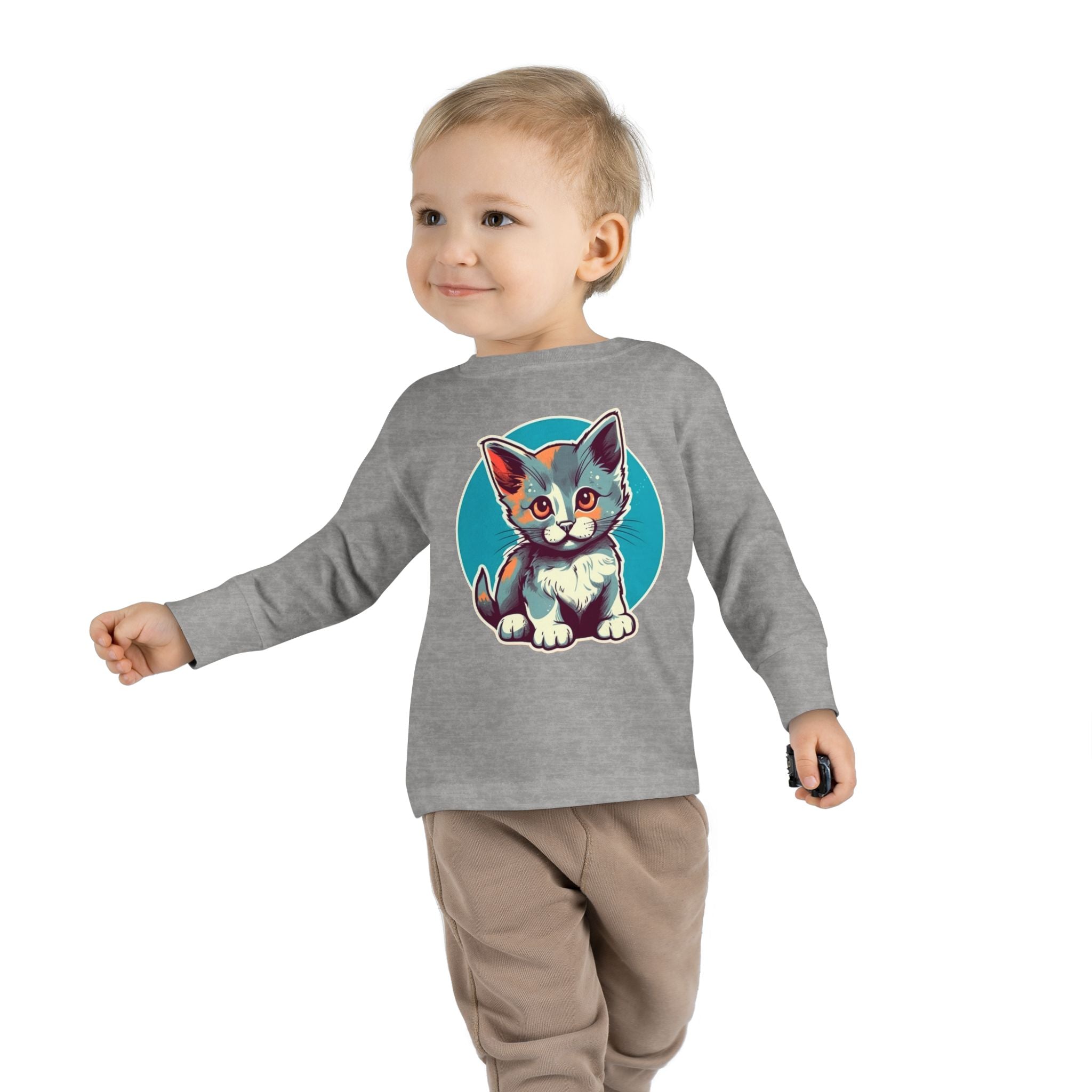 Toddler Long Sleeve Tee - Cat Kitten