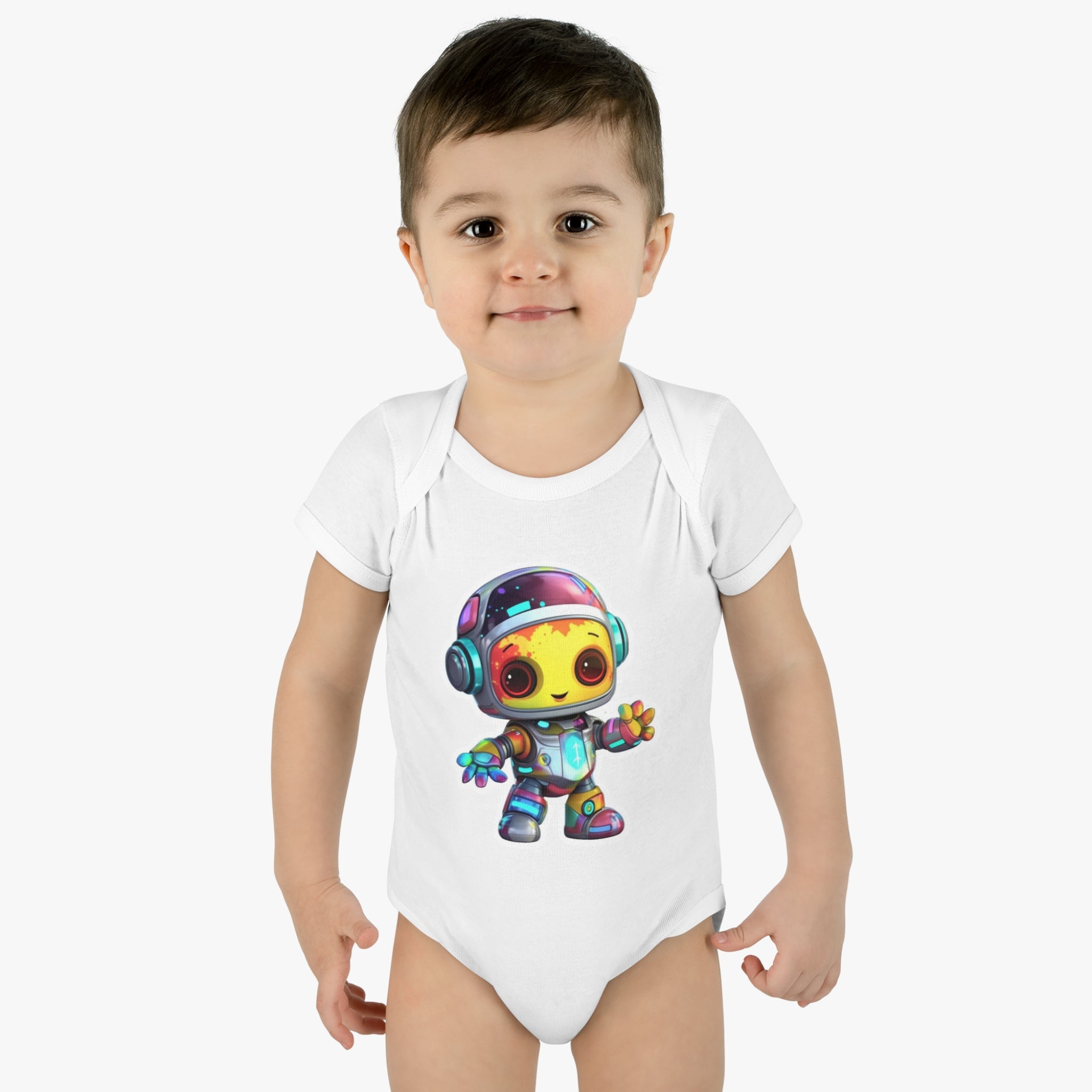 Infant Baby Rib Bodysuit - Comet, Robot Pop Art 09