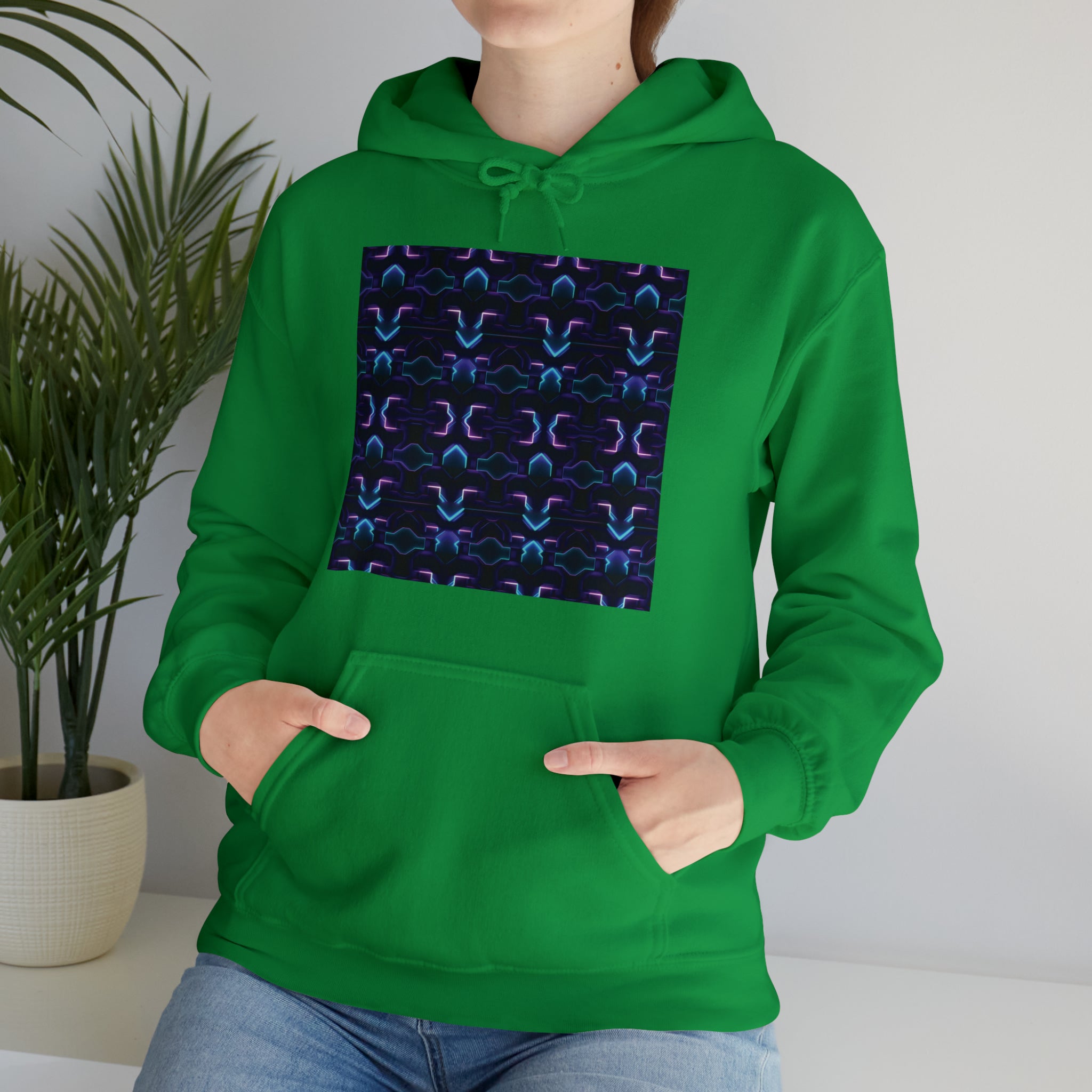 Unisex Heavy Blend™ Hooded Sweatshirt - Abstract Neon Designs 06