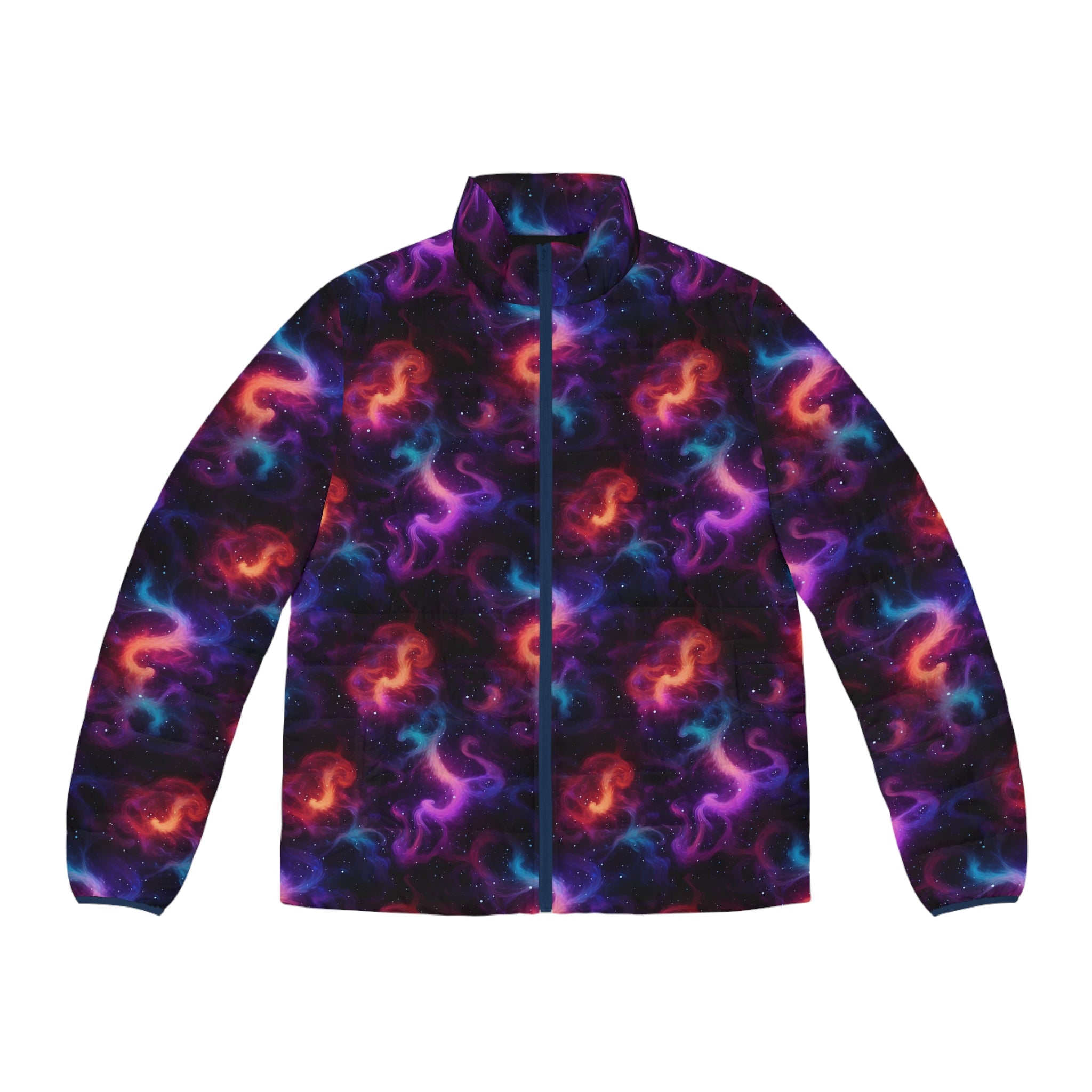Men's Puffer Jacket (AOP) - Digital Galaxies 04