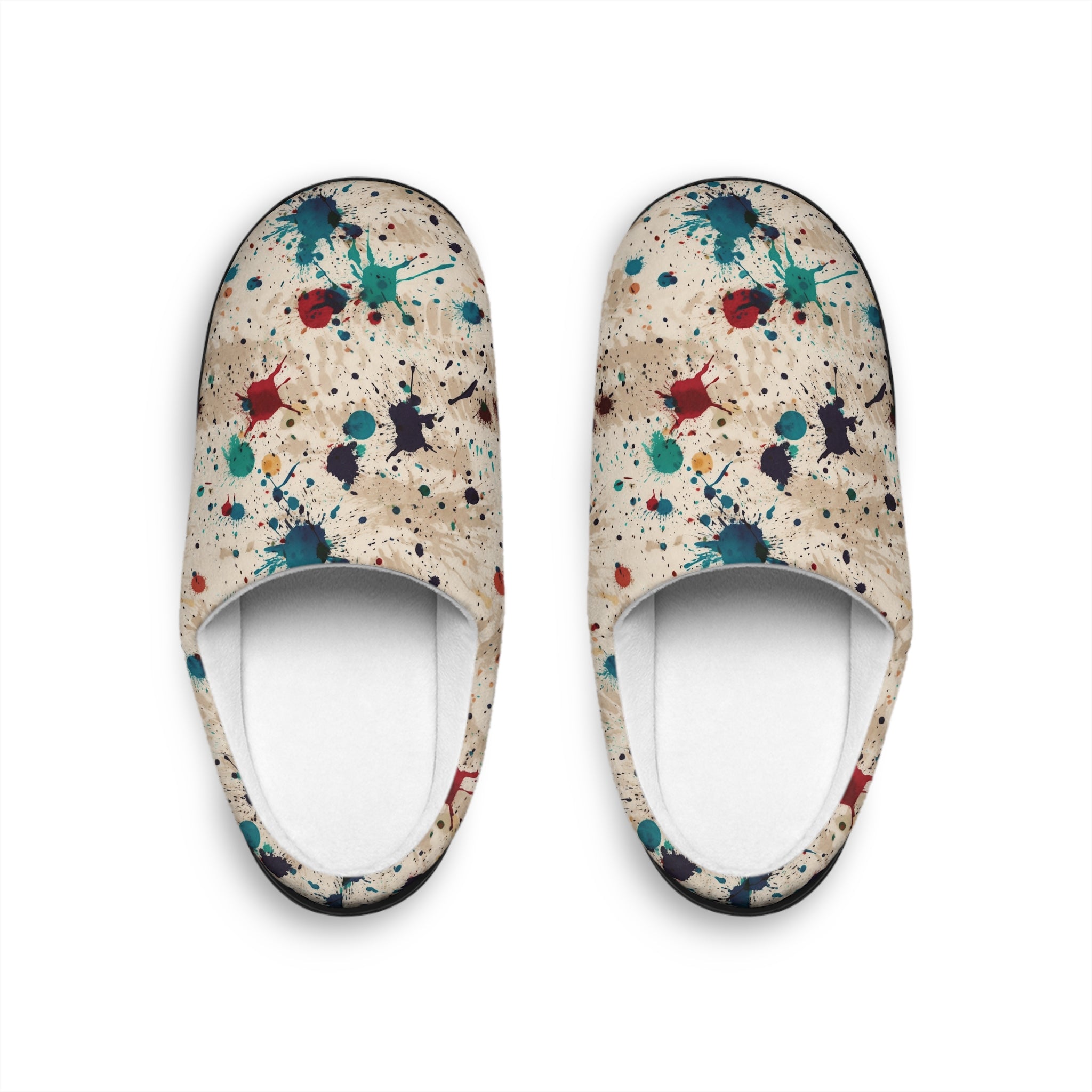 Men's Indoor Slippers (AOP) - Seamless Color Splatter Design 07