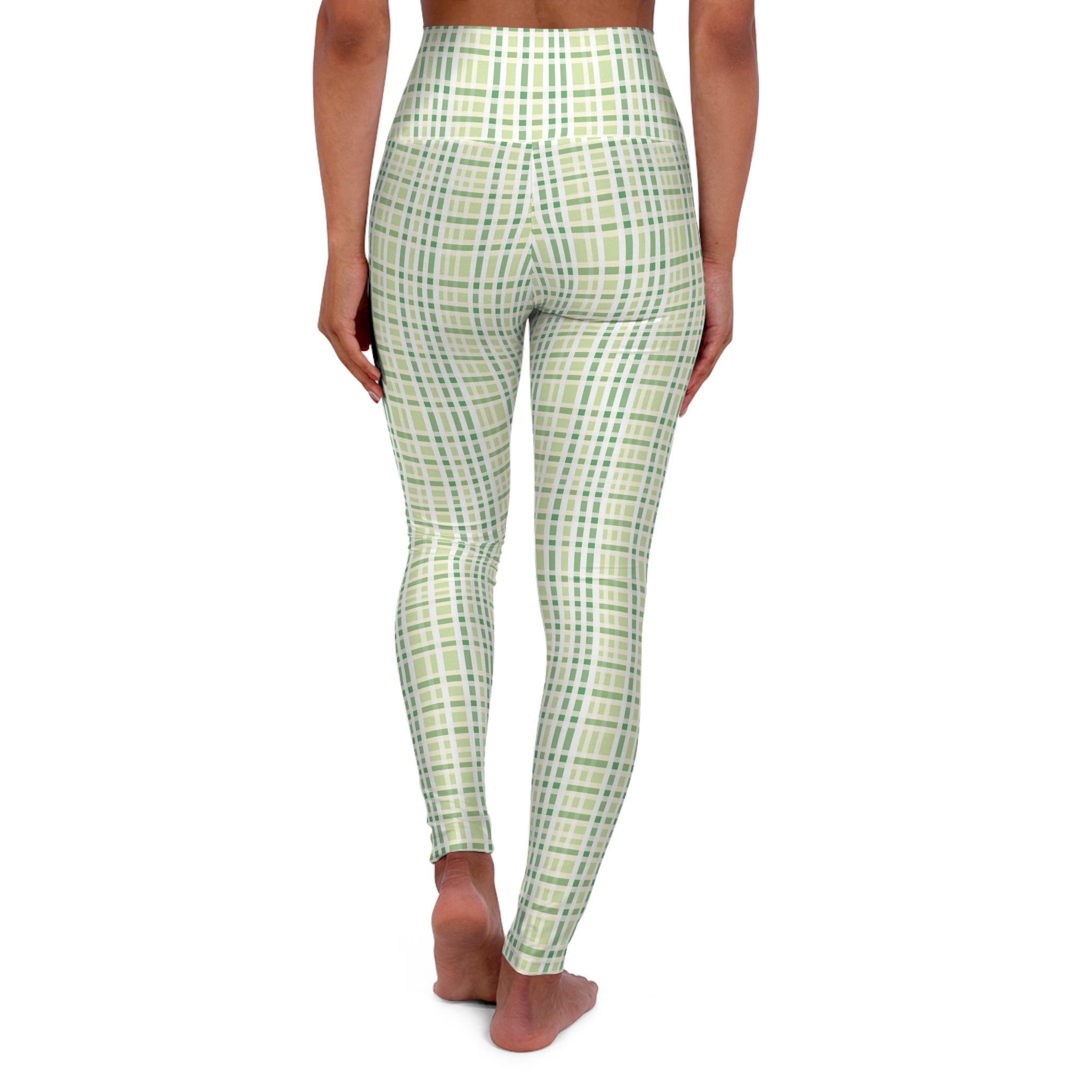 High Waisted Yoga Leggings (AOP) - Seamless Checkered Designs 07
