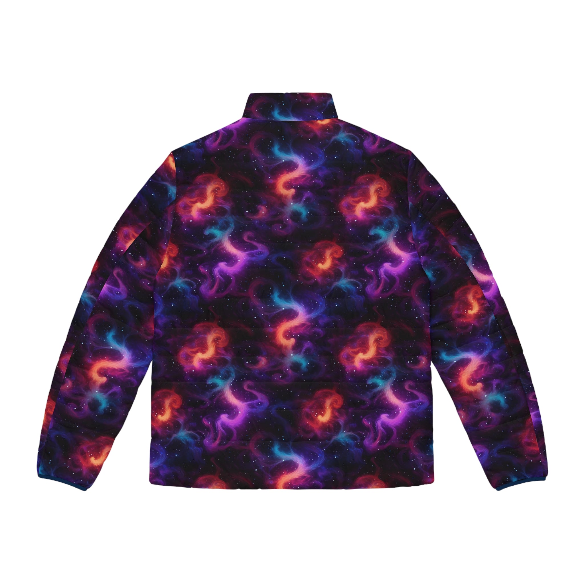 Men's Puffer Jacket (AOP) - Digital Galaxies 04