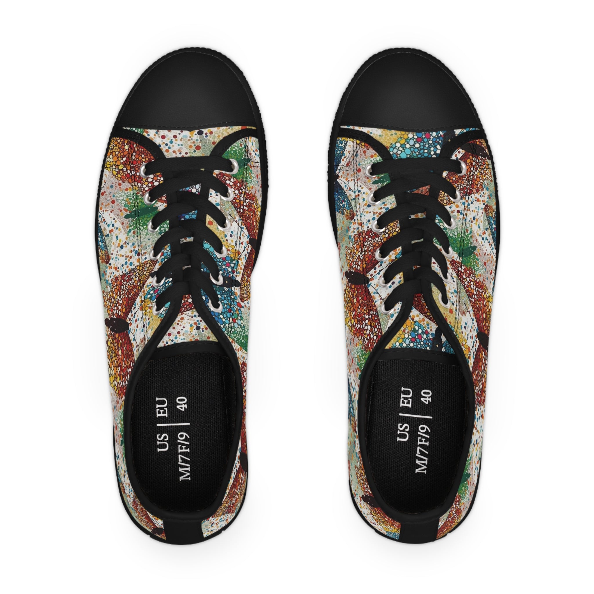 Women's Low Top Sneakers (AOP) - Seamless Butterfly Designs 08