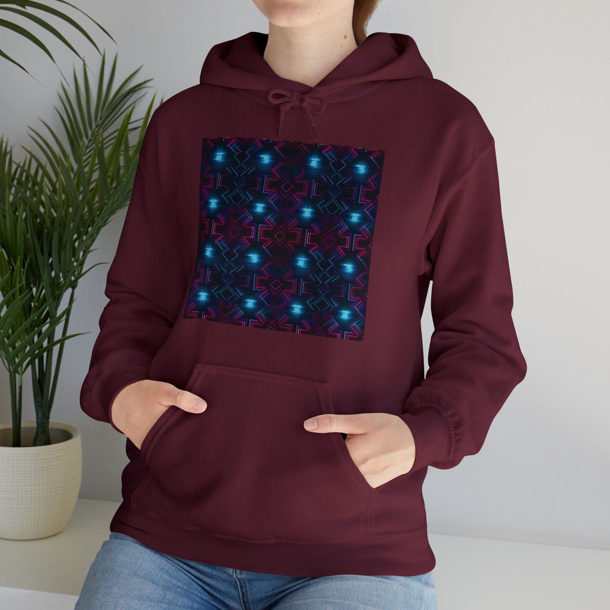 Unisex Heavy Blend™ Hooded Sweatshirt - Abstract Neon Designs 01