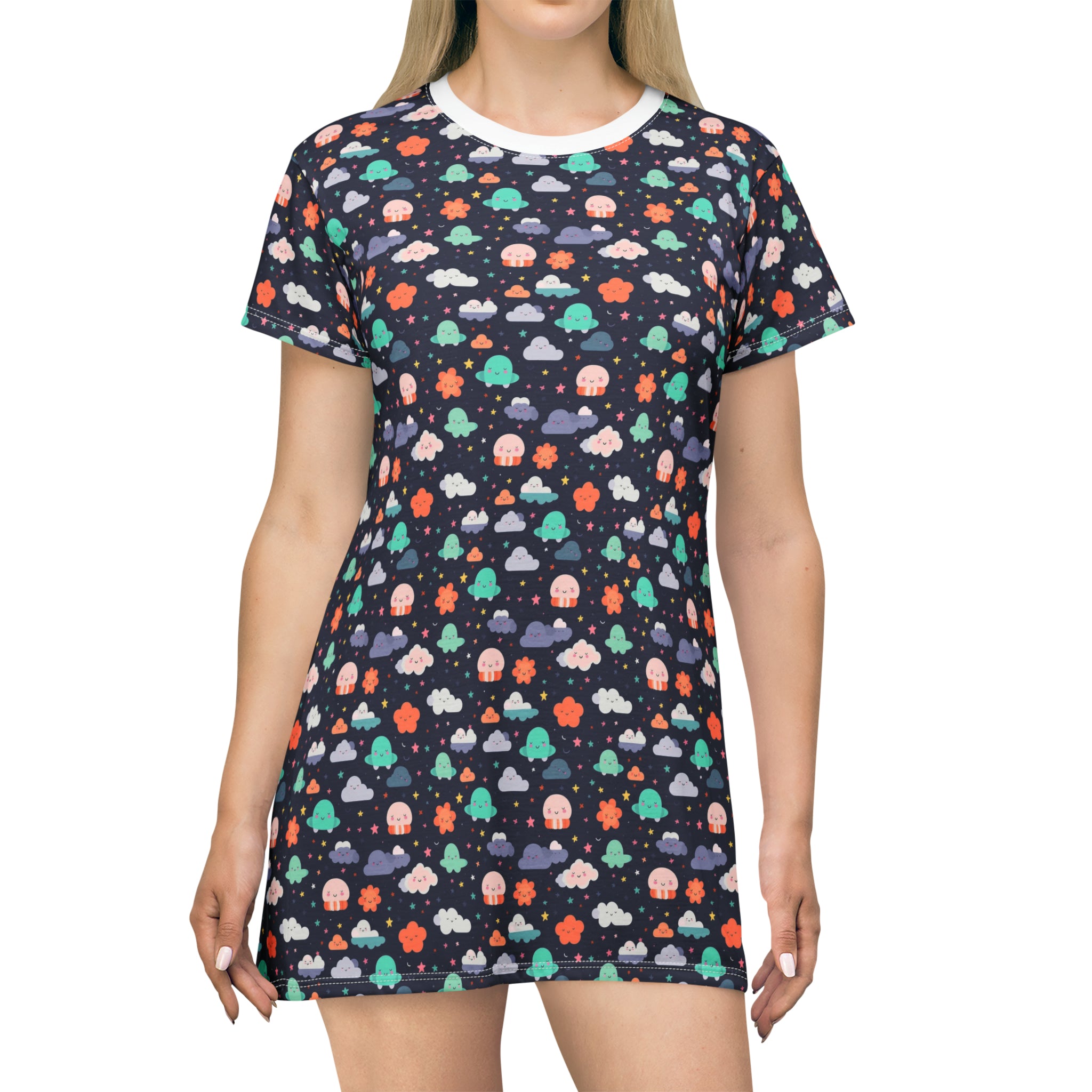 T-Shirt Dress (AOP) - Adorable Seamless Design 09