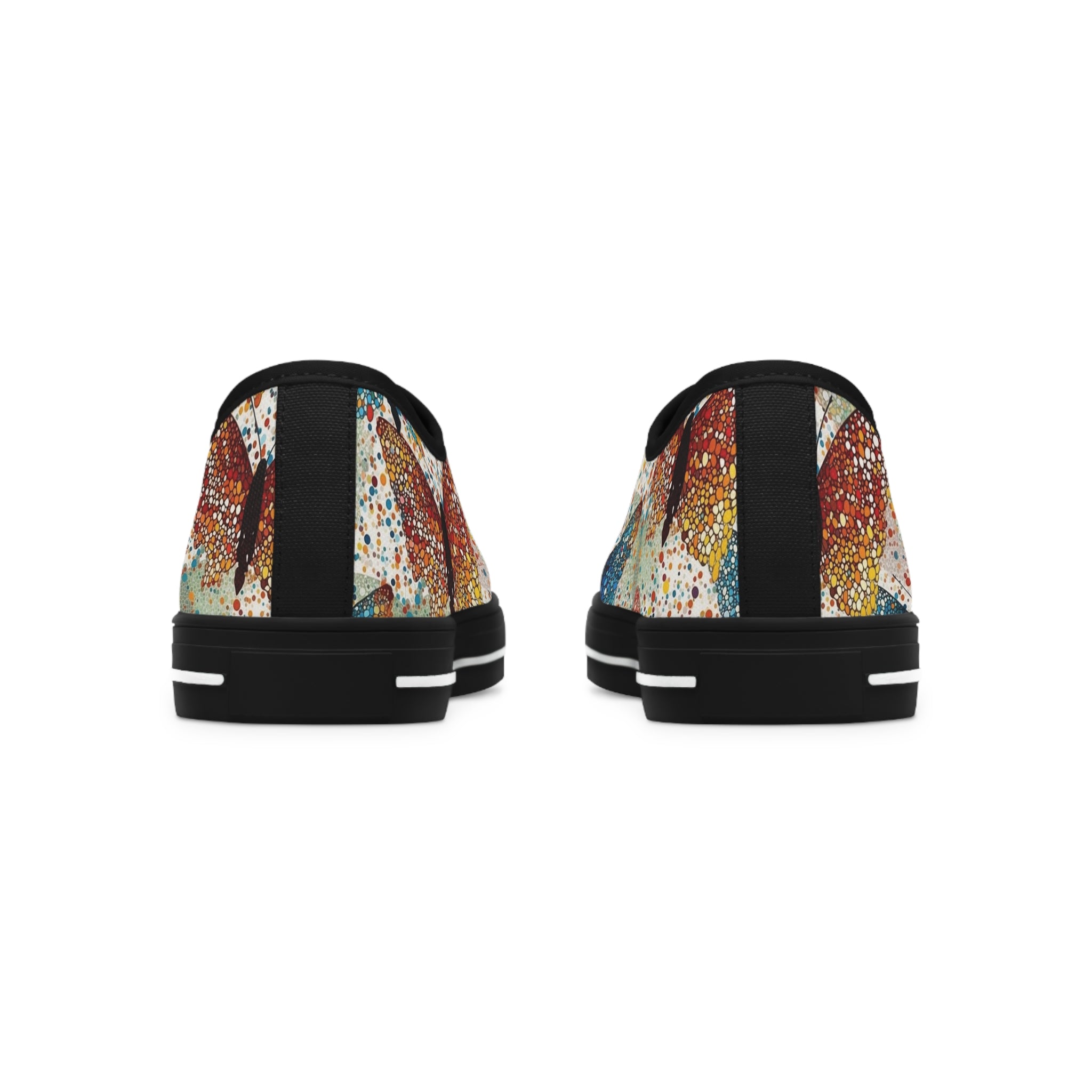 Women's Low Top Sneakers (AOP) - Seamless Butterfly Designs 08