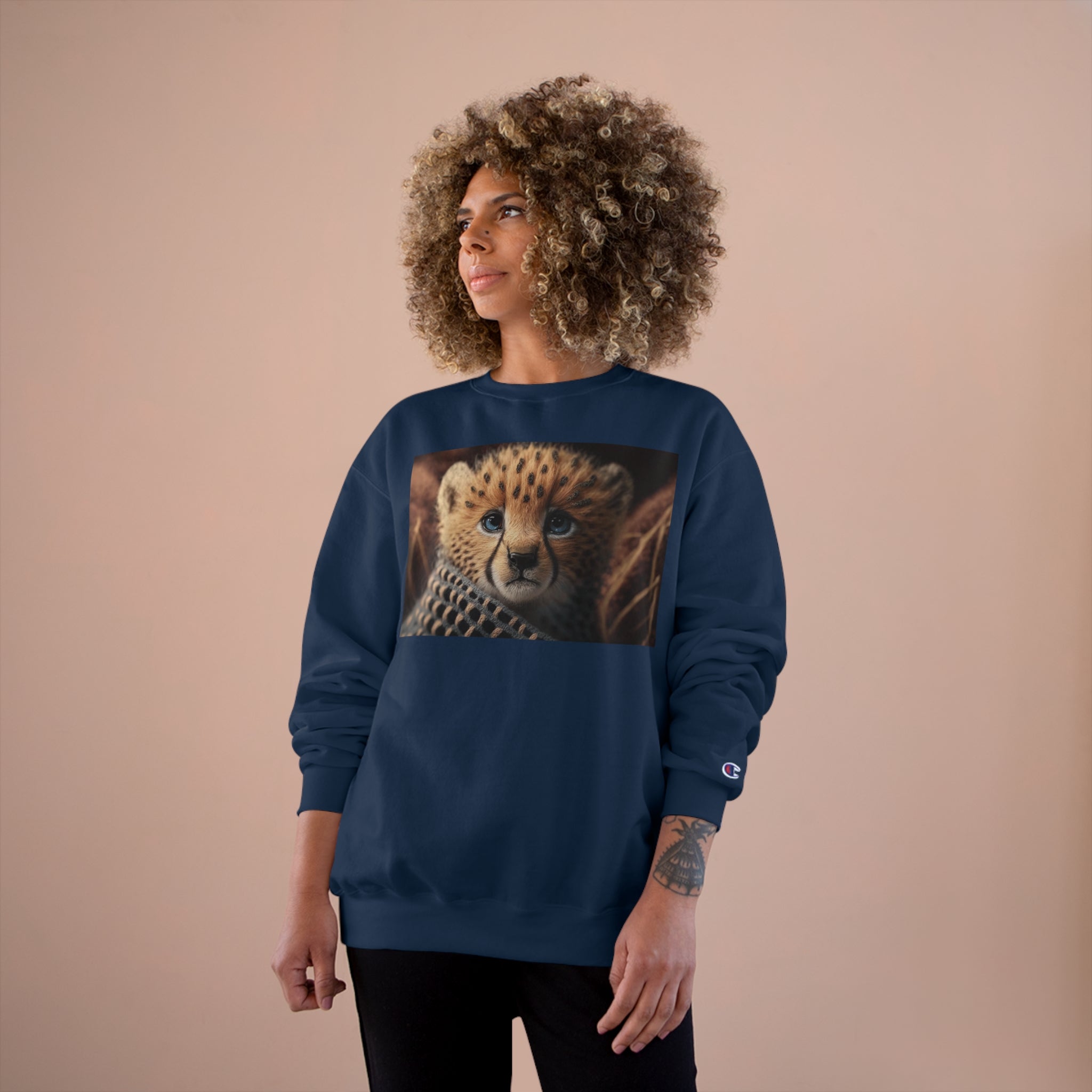 Champion Sweatshirt - Knit Animals, Cheetah Cub