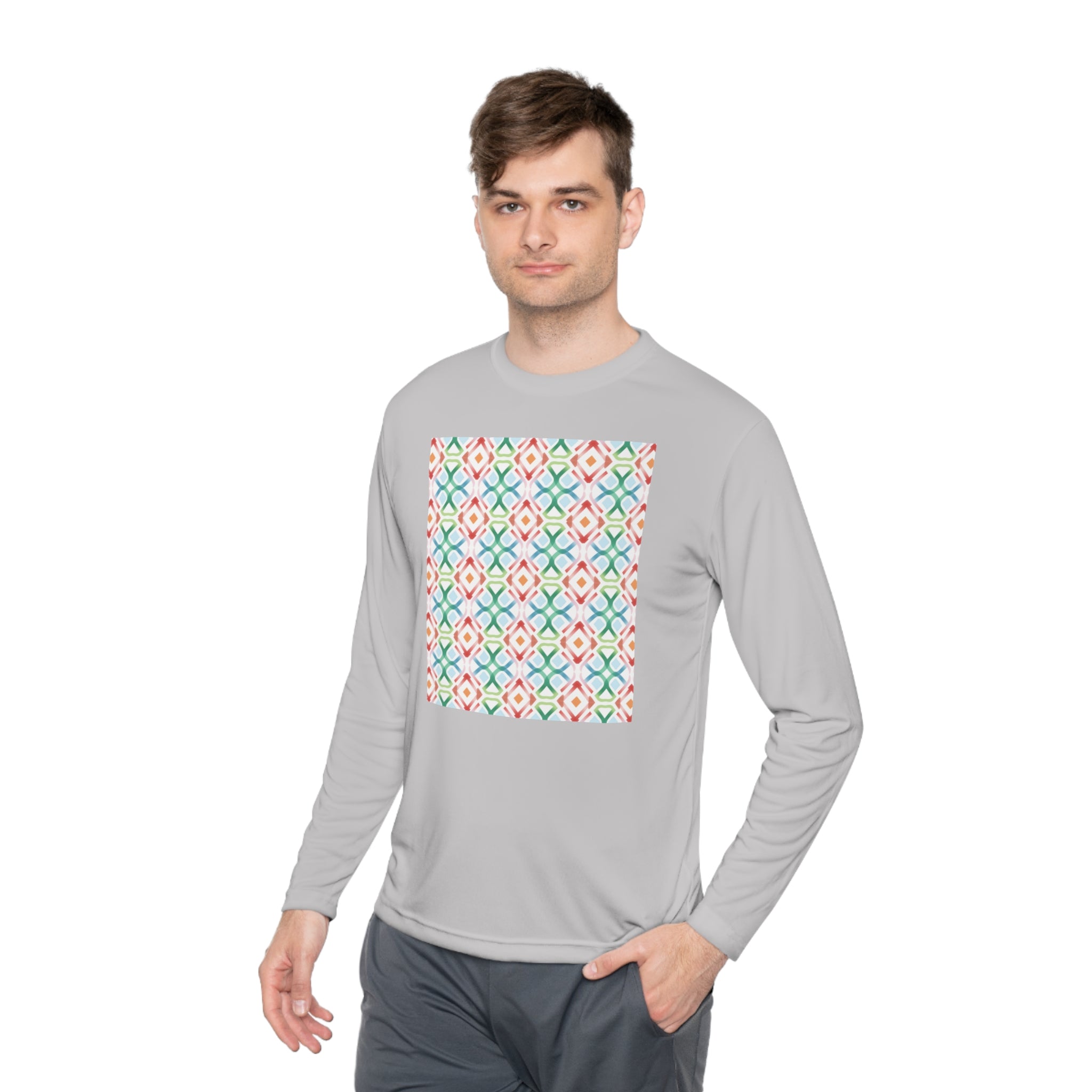 Unisex Lightweight Long Sleeve Tee (AOP) - Abstract Designs 09