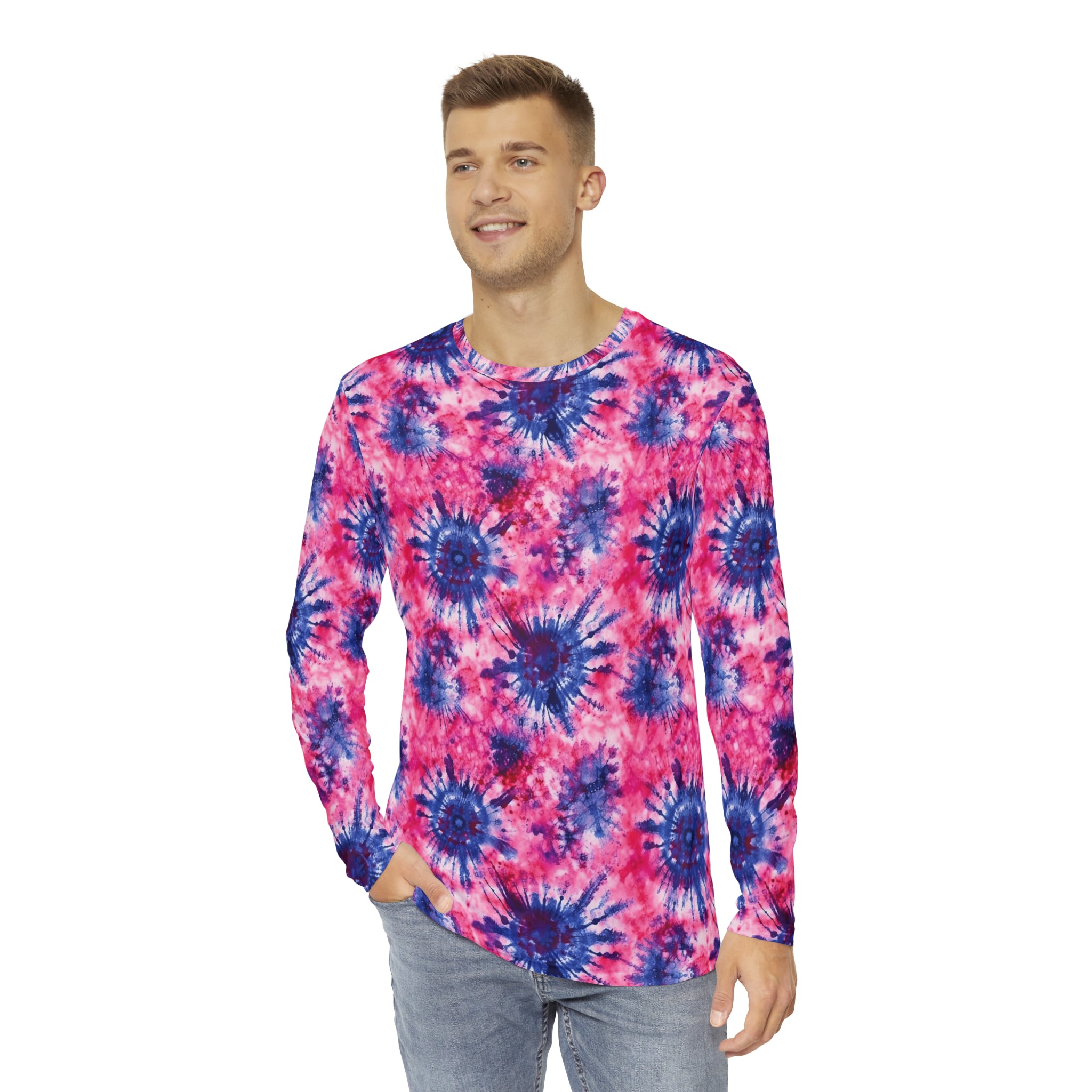 Men's Long Sleeve Shirt (AOP) - Tie Dye Designs 02