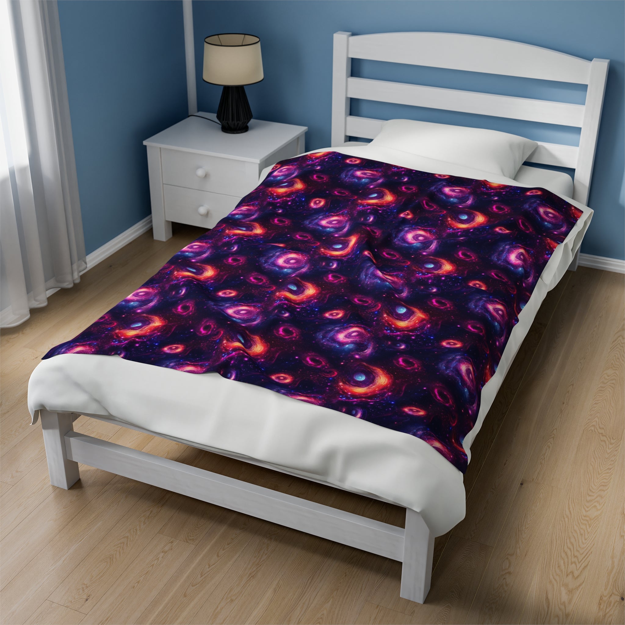 Velveteen Plush Blanket (AOP) - Fantasy Galaxies 05