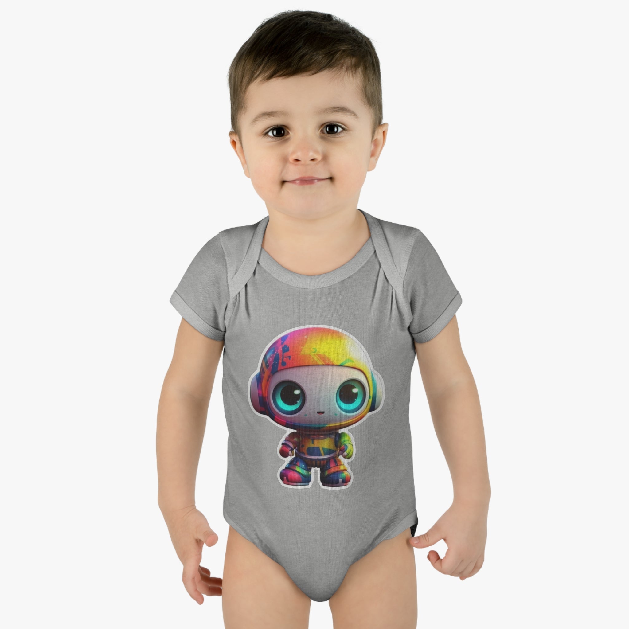 Infant Baby Rib Bodysuit - Beep, Robot Pop Art 02