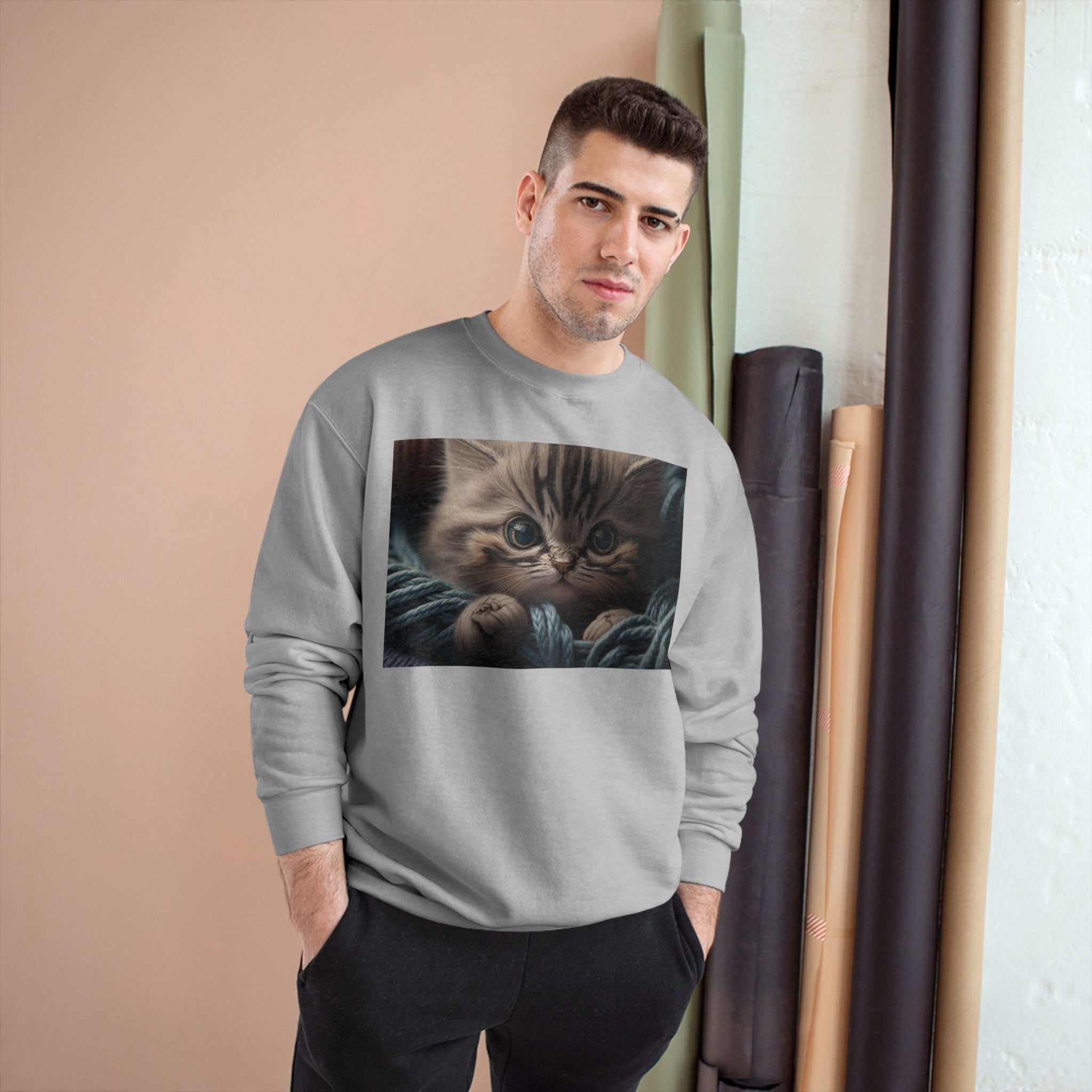 Champion Sweatshirt - Knit Animals, Kitten
