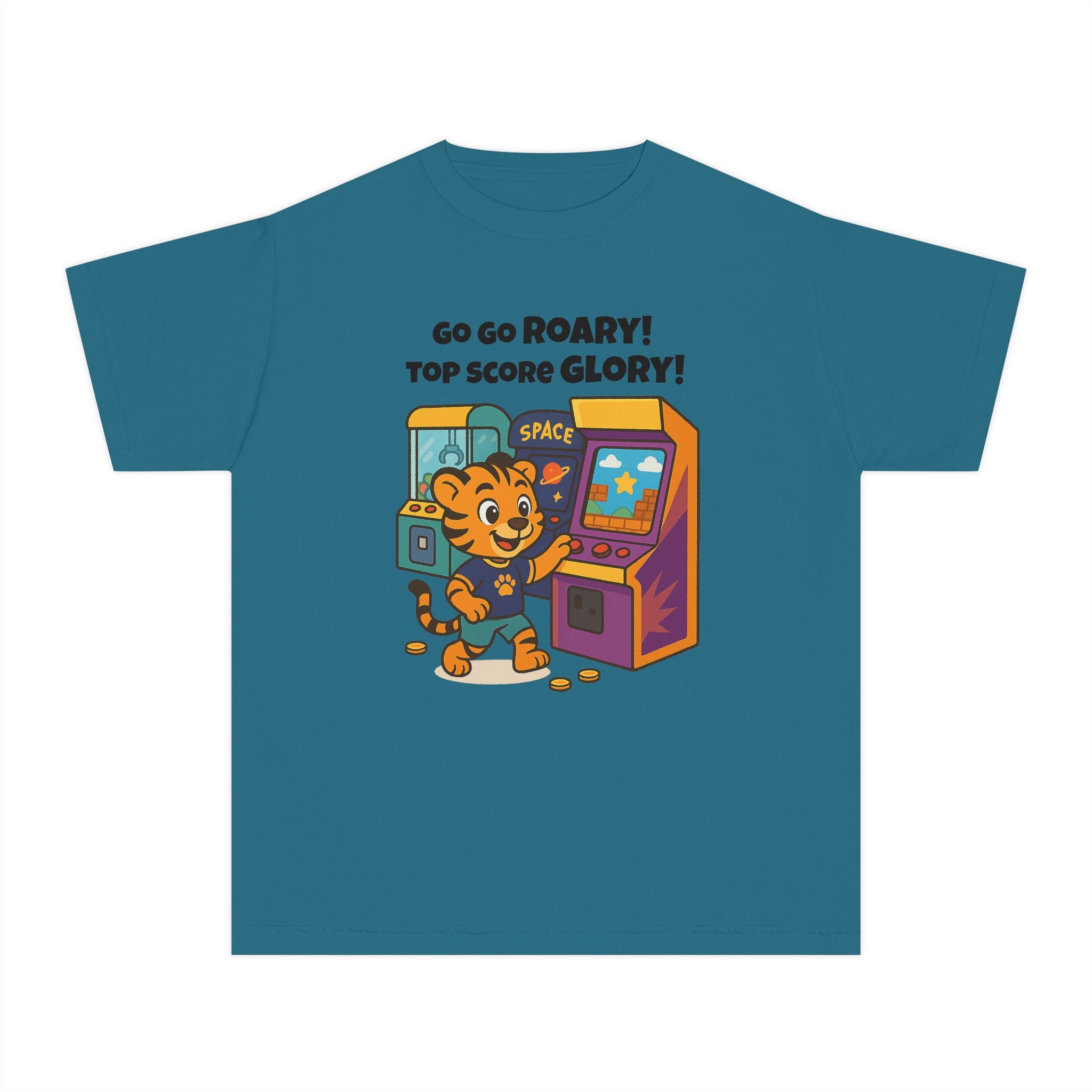 Youth Midweight Cotton Tee - Roary's Adventures at the Arcade