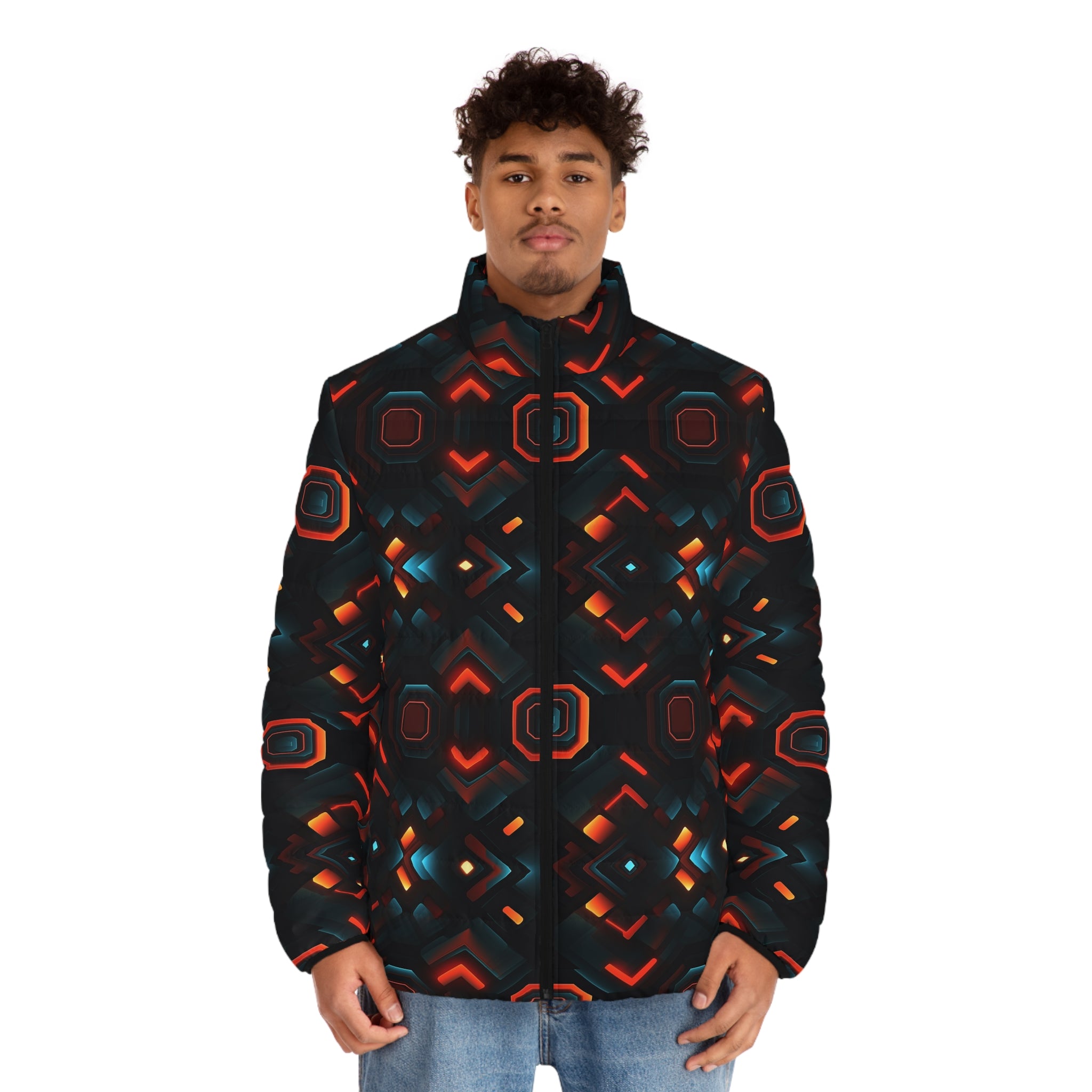 Men's Puffer Jacket (AOP) - Abstract Designs 10