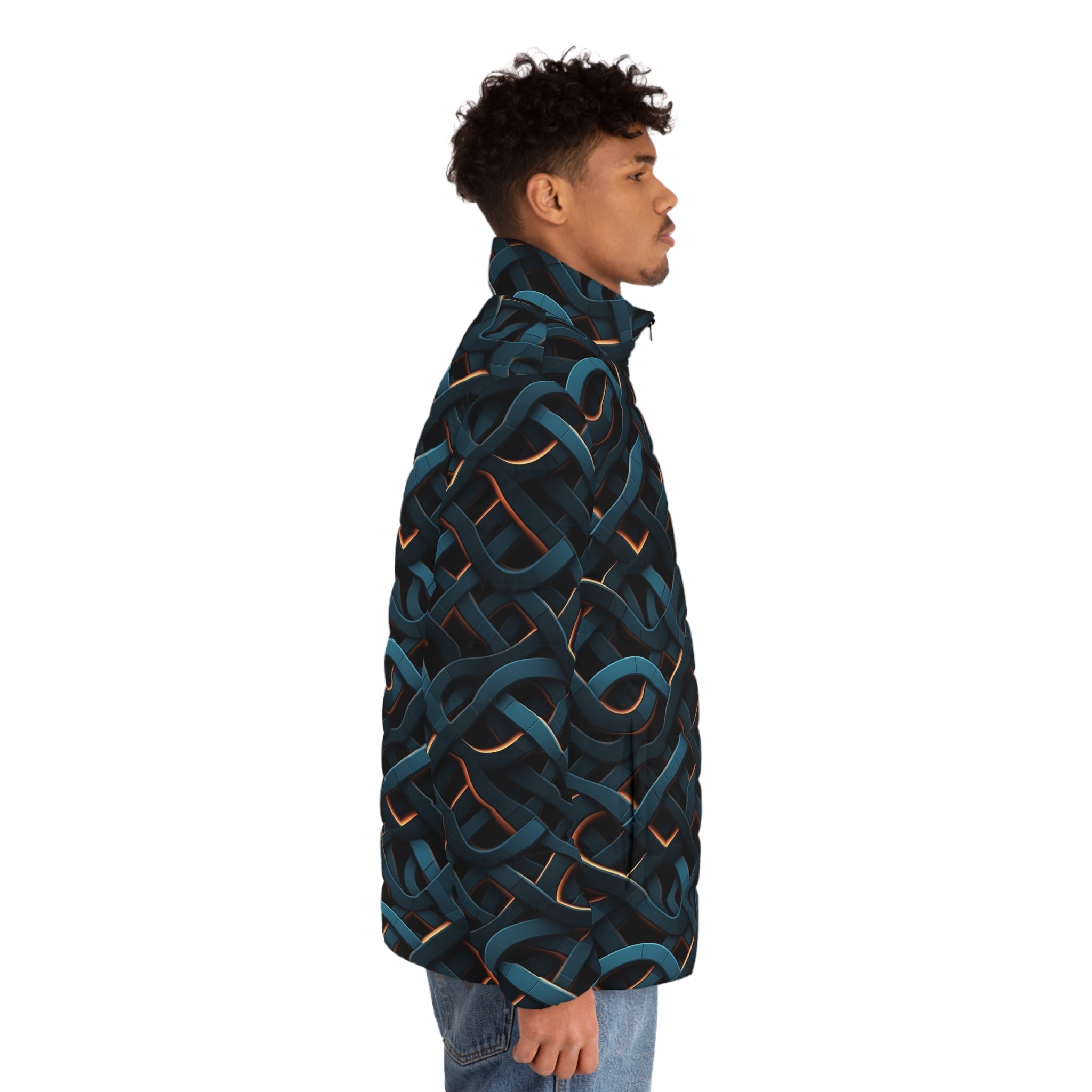 Men's Puffer Jacket (AOP) - Abstract Designs 03