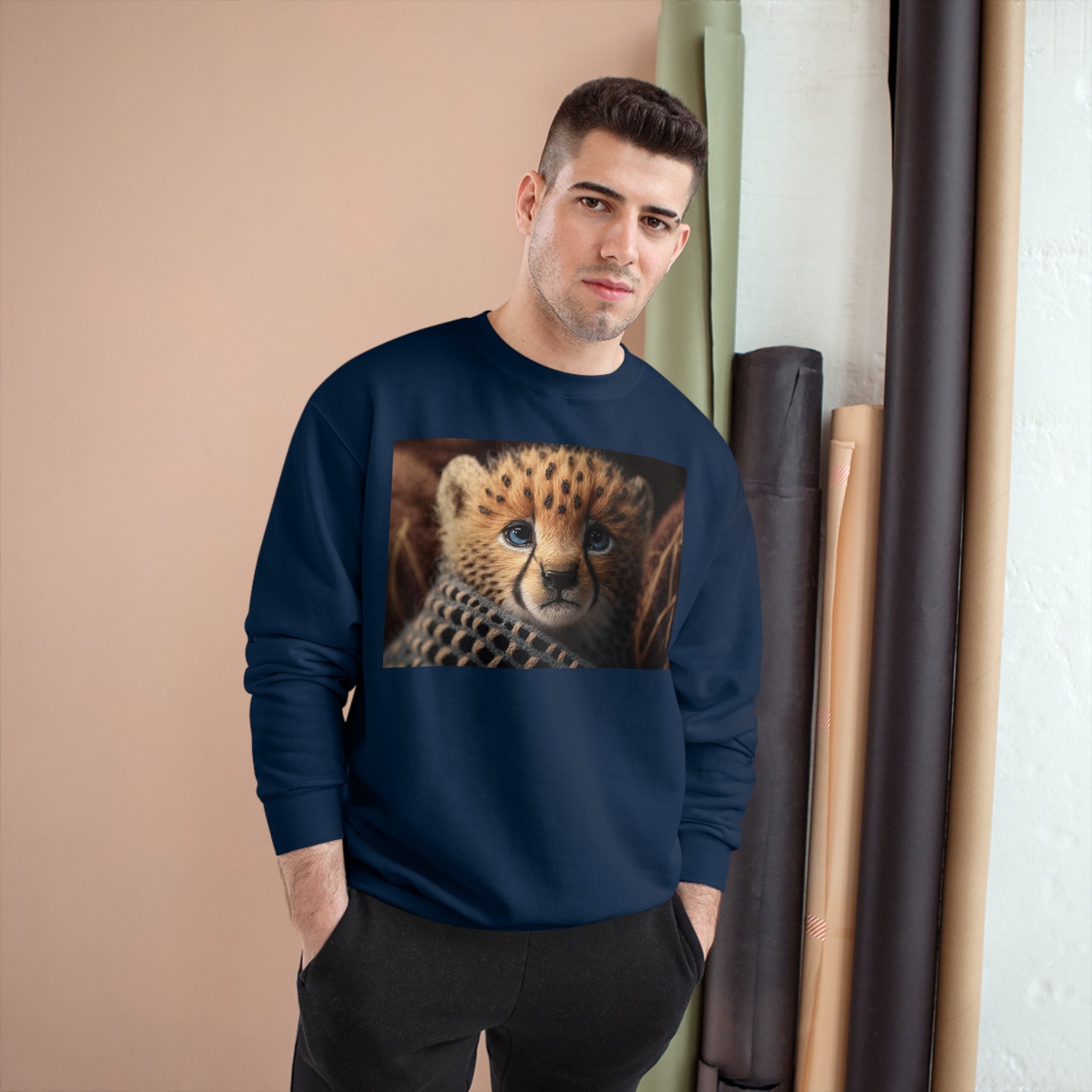 Champion Sweatshirt - Knit Animals, Cheetah Cub
