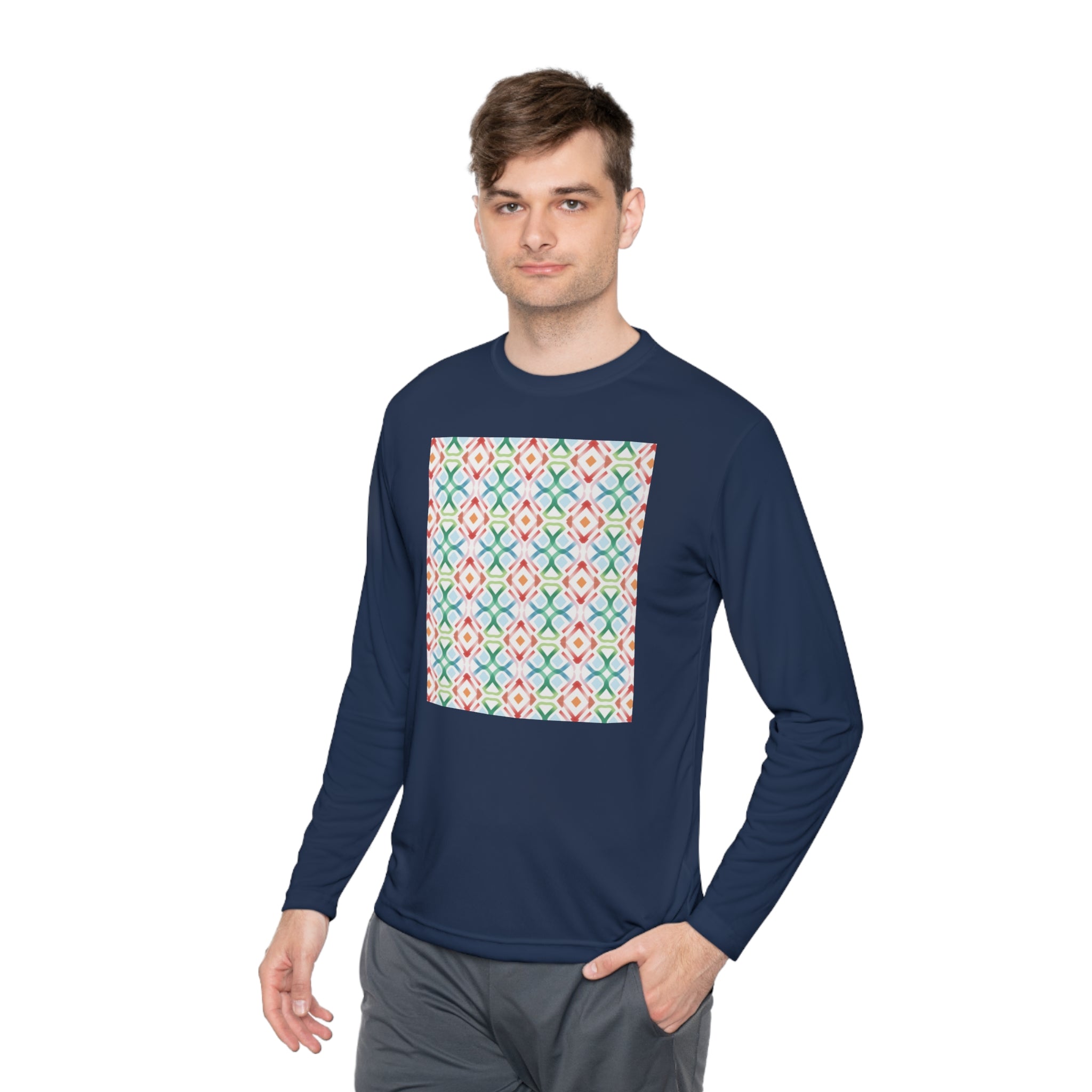 Unisex Lightweight Long Sleeve Tee (AOP) - Abstract Designs 09