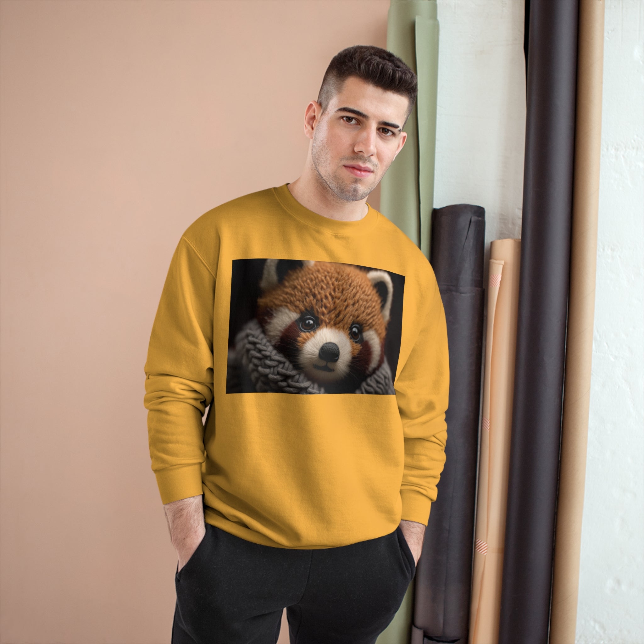 Champion Sweatshirt - Knit Animals, Red Panda Cub