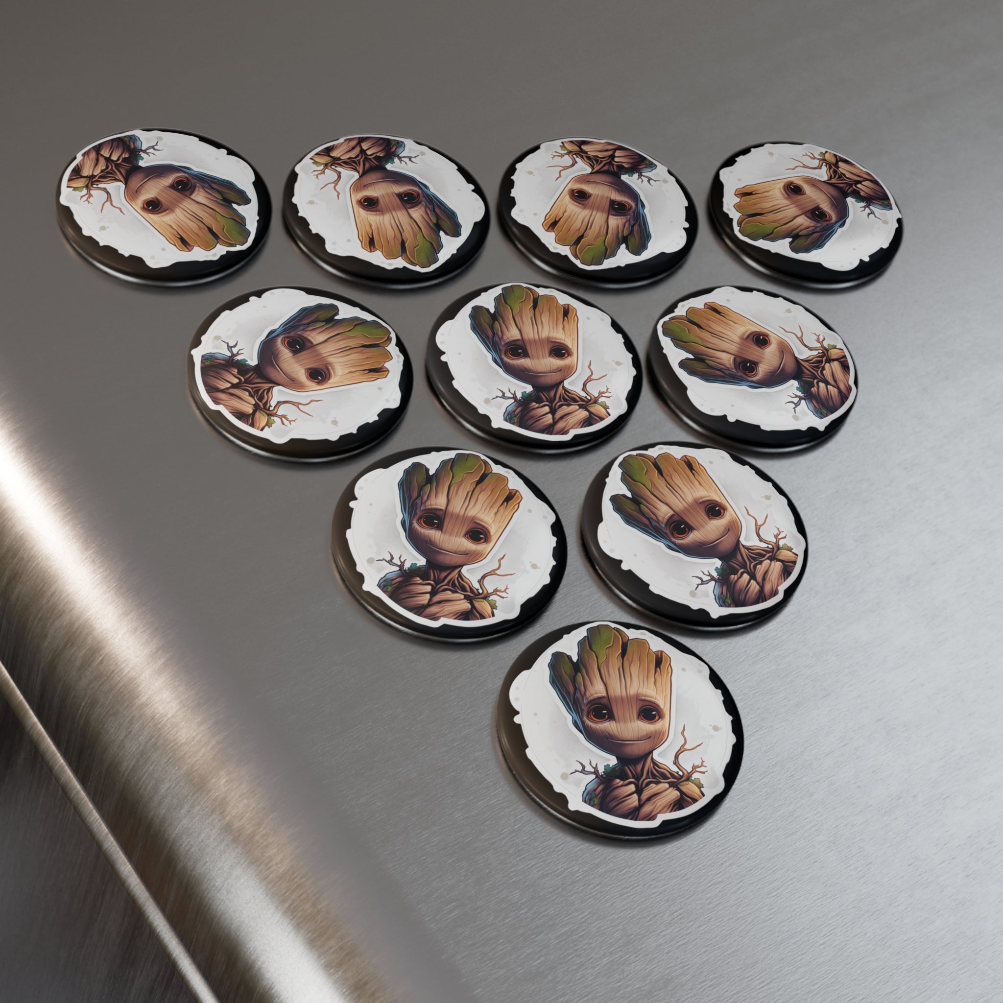 Button Magnet, Round (1 & 10 pcs) - Baby Groot 03