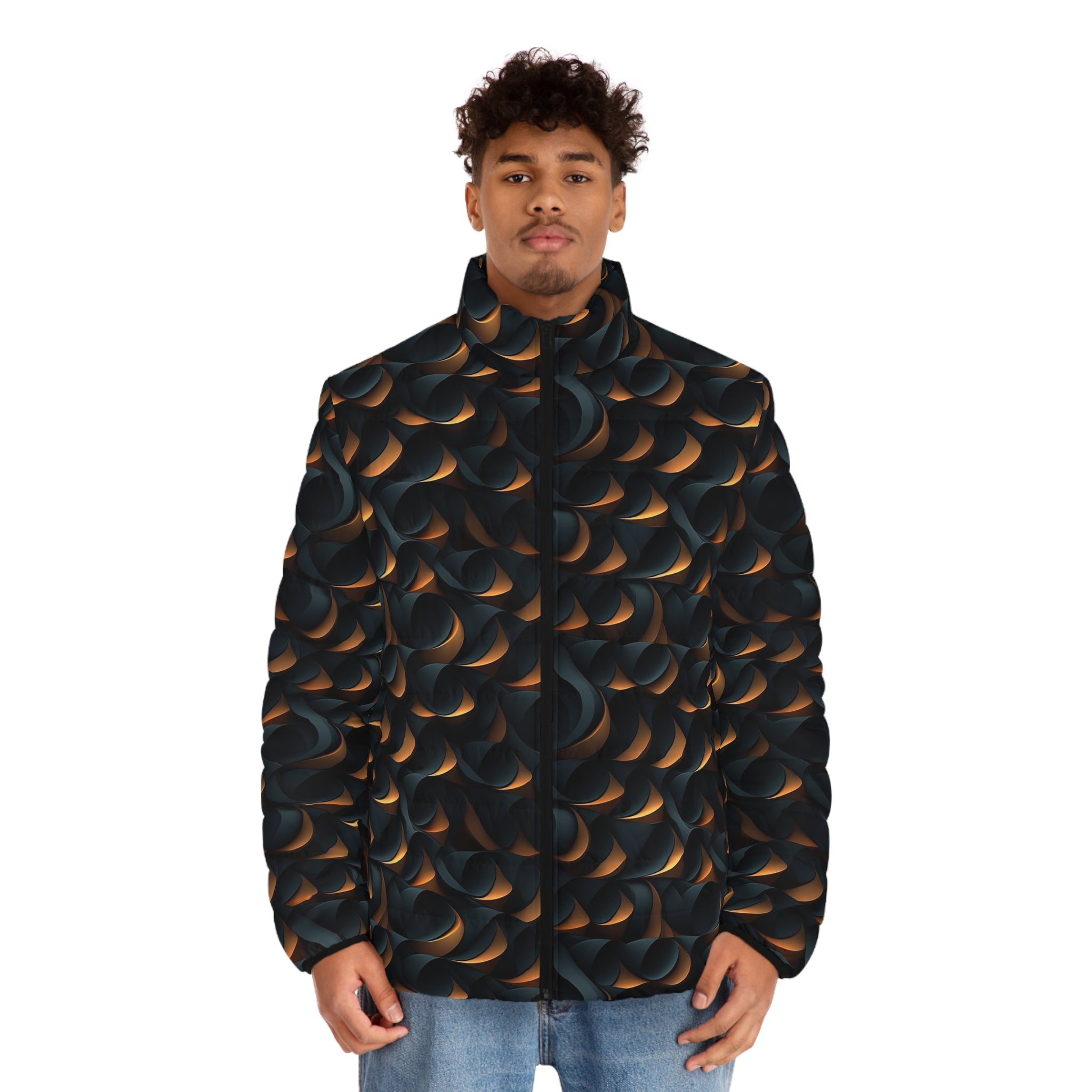 Men's Puffer Jacket (AOP) - Abstract Designs 14