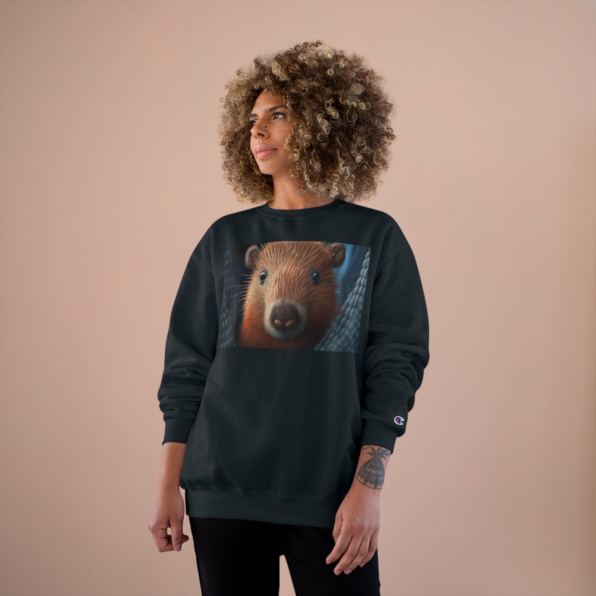 Champion Sweatshirt - Knit Animals, Capybara Pup
