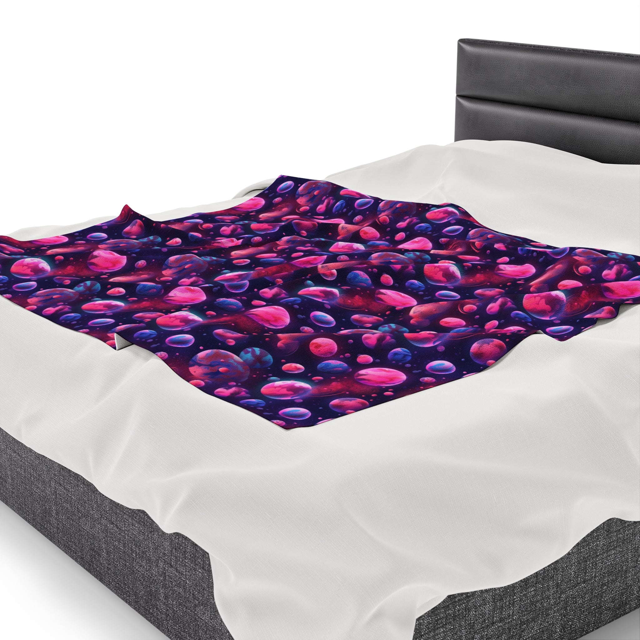 Velveteen Plush Blanket (AOP) - Fantasy Galaxies 09