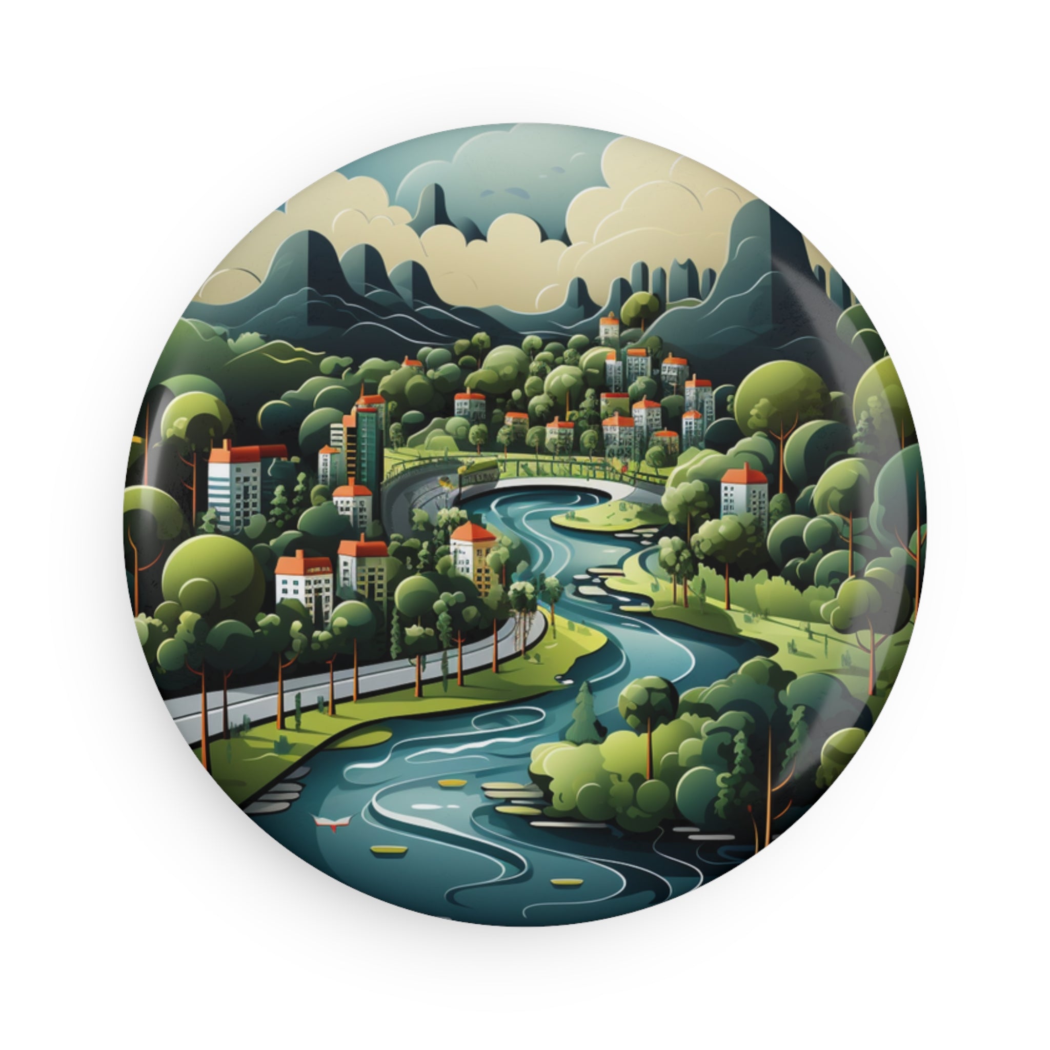 Button Magnet, Round (1 & 10 pcs) - Isometric City Designs 14