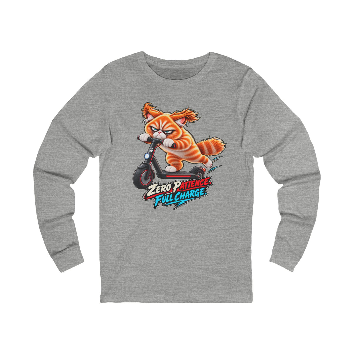 Zero Patience, Full Charge - Mildly Feral - Unisex Long Sleeve Tee