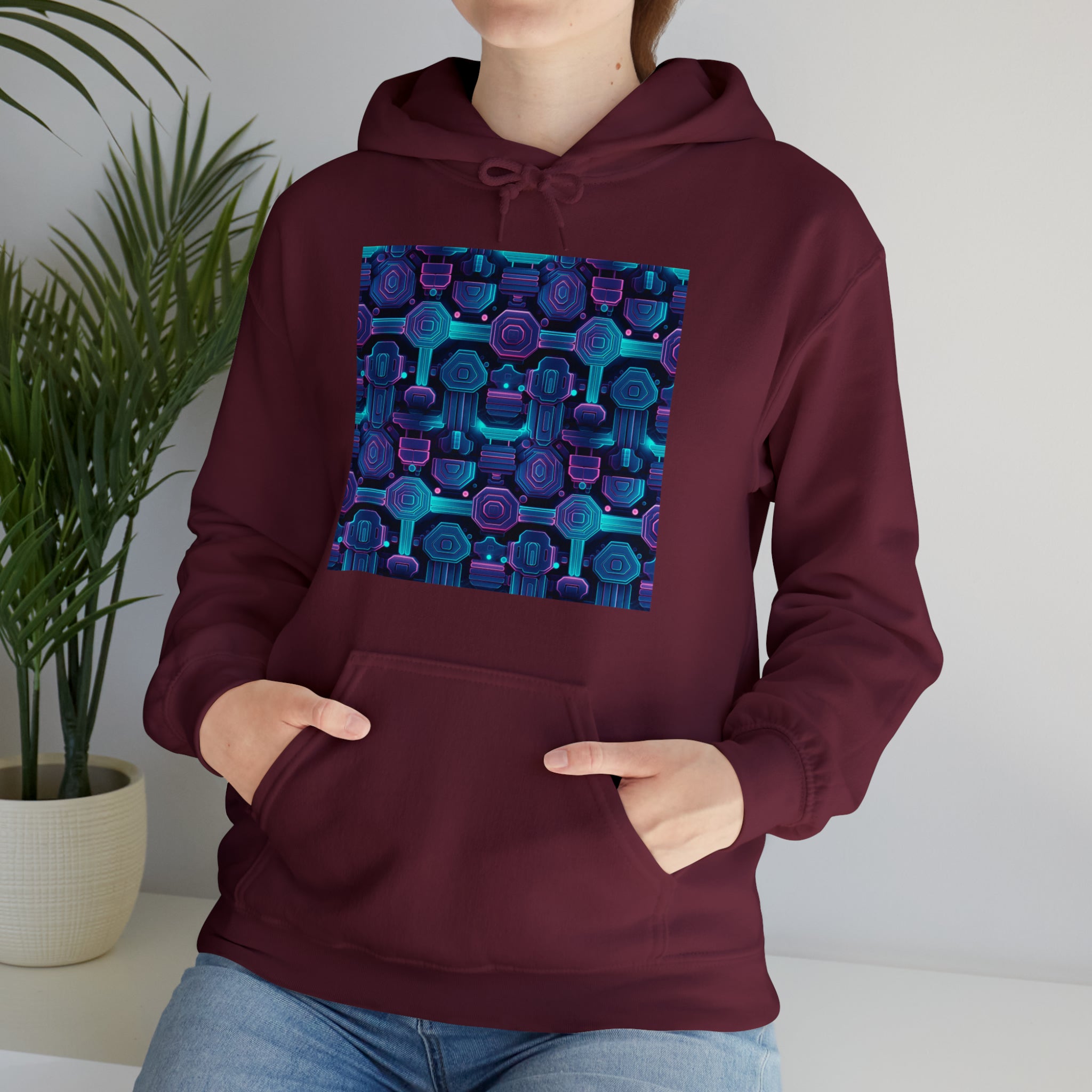 Unisex Heavy Blend™ Hooded Sweatshirt - Abstract Neon Designs 02