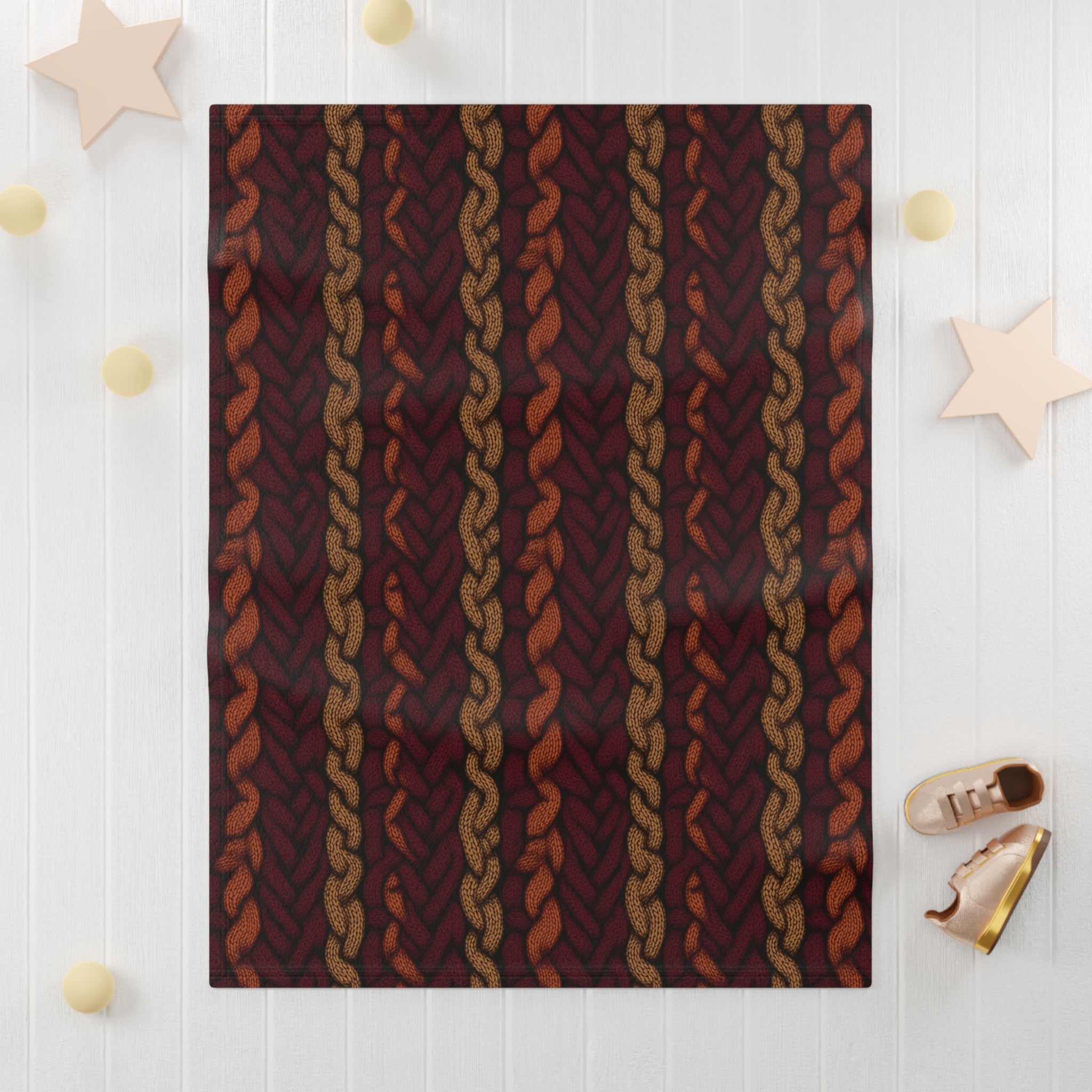 Soft Fleece Baby Blanket (AOP) - Seamless Knit Art 01