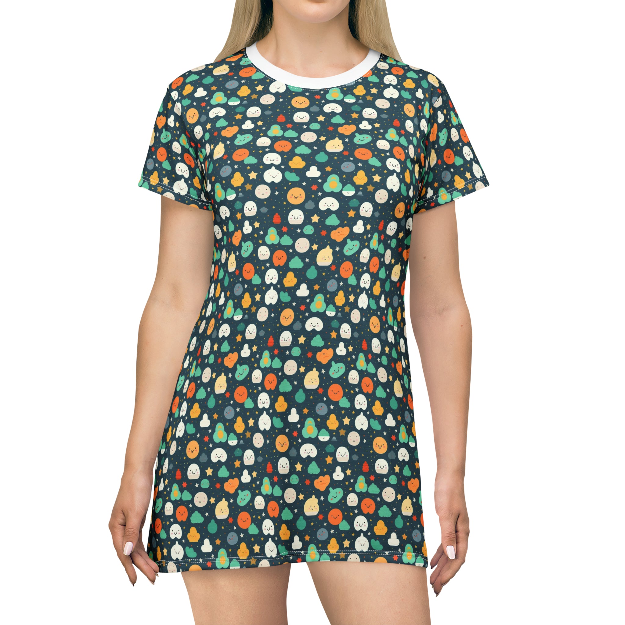 T-Shirt Dress (AOP) - Adorable Seamless Design 04