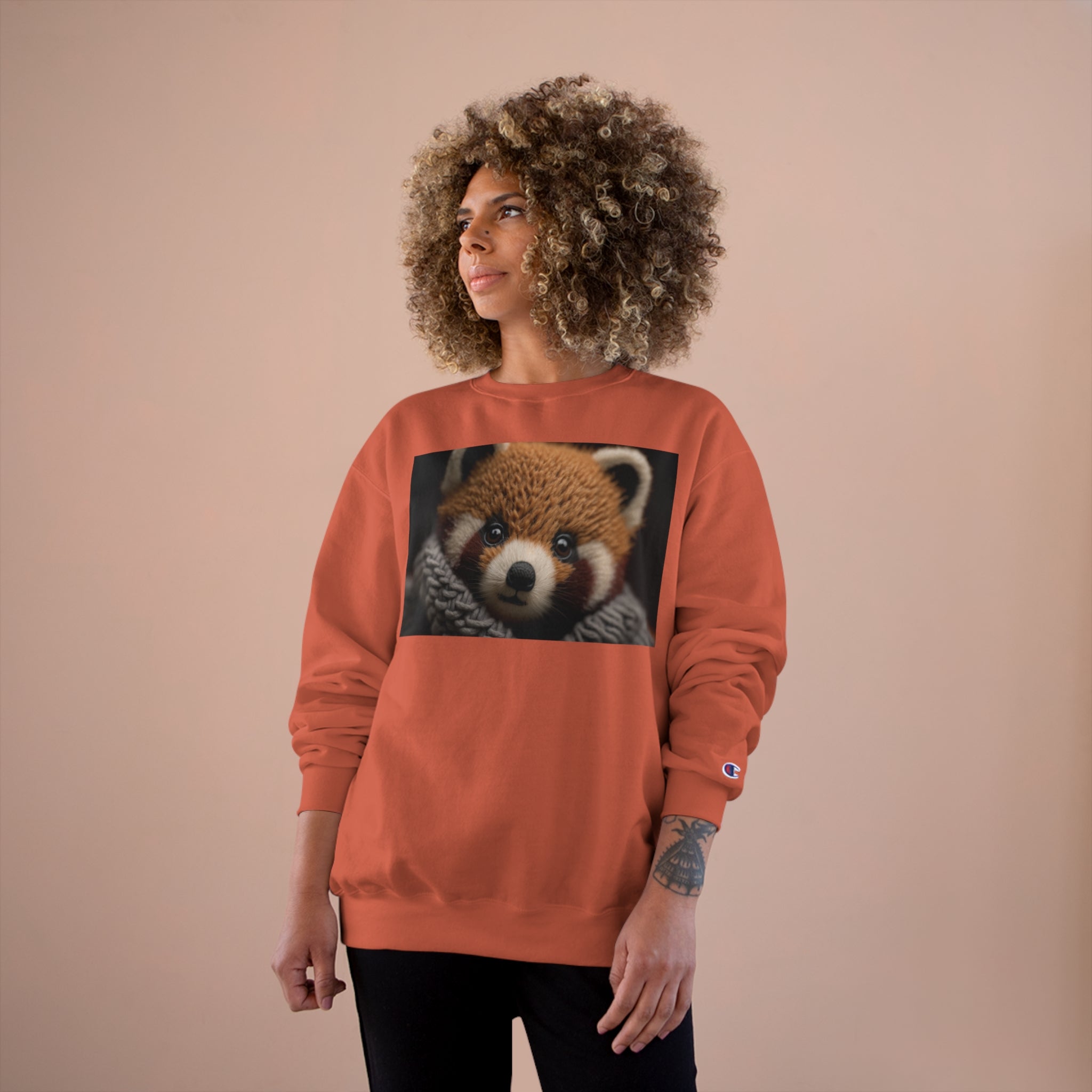 Champion Sweatshirt - Knit Animals, Red Panda Cub