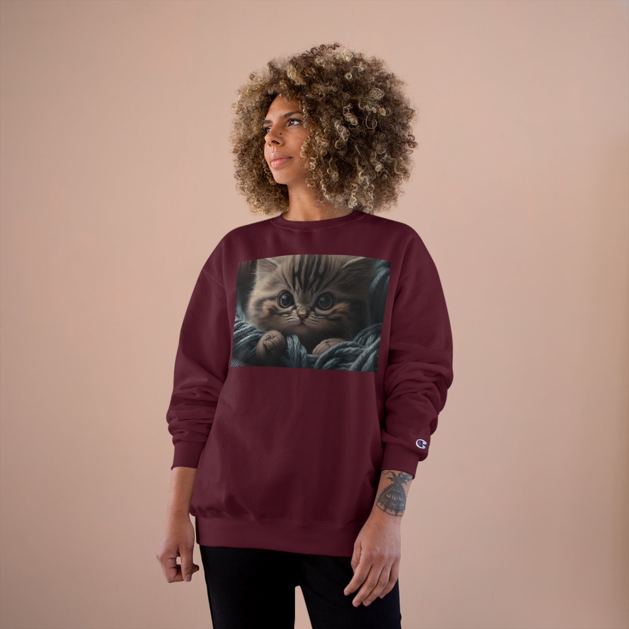 Champion Sweatshirt - Knit Animals, Kitten