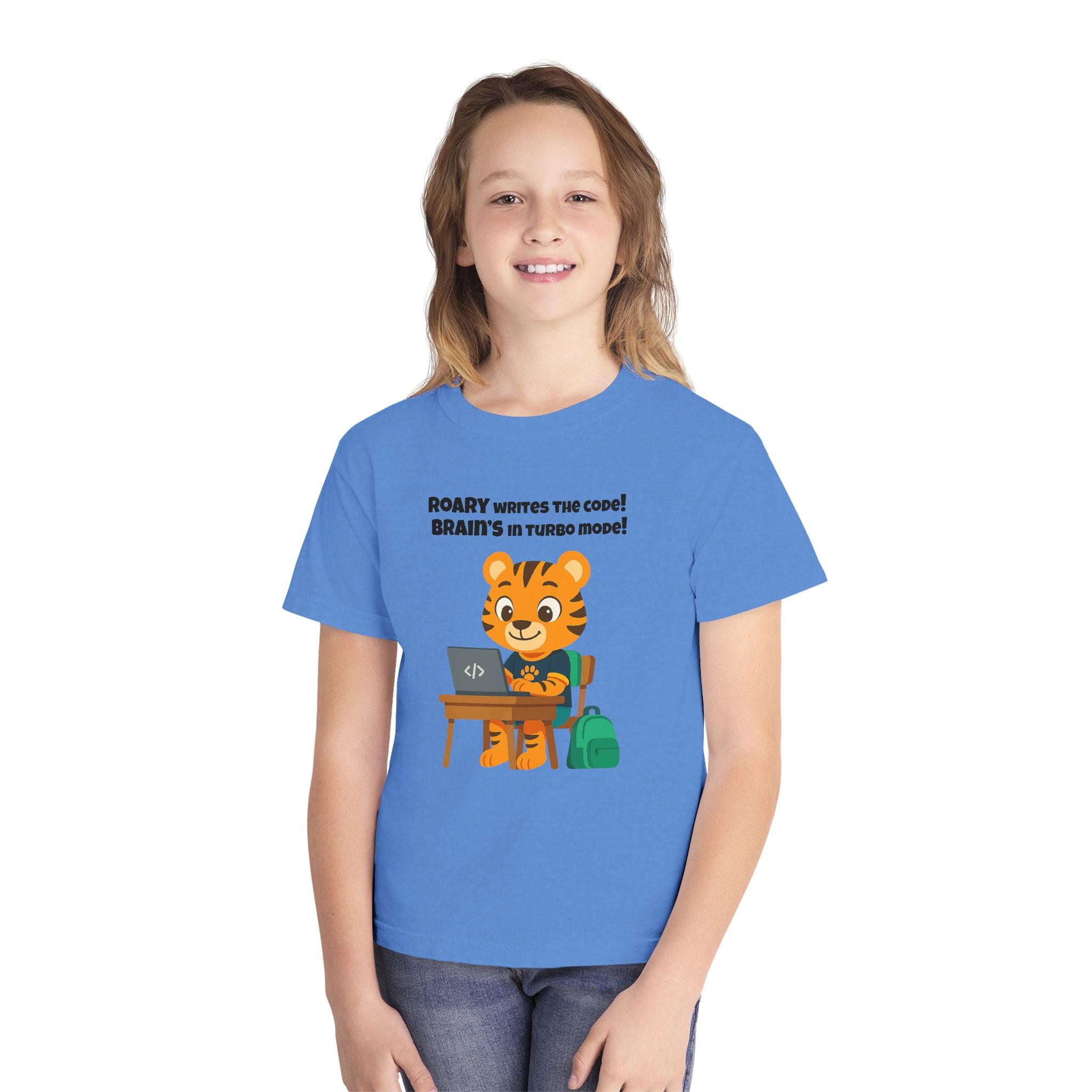 Youth Midweight Cotton Tee - Roary's Coding Time