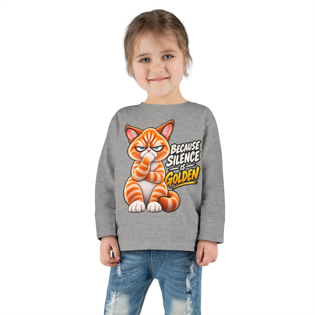 Silence is Golden - Mildly Feral - Toddler Long Sleeve Tee