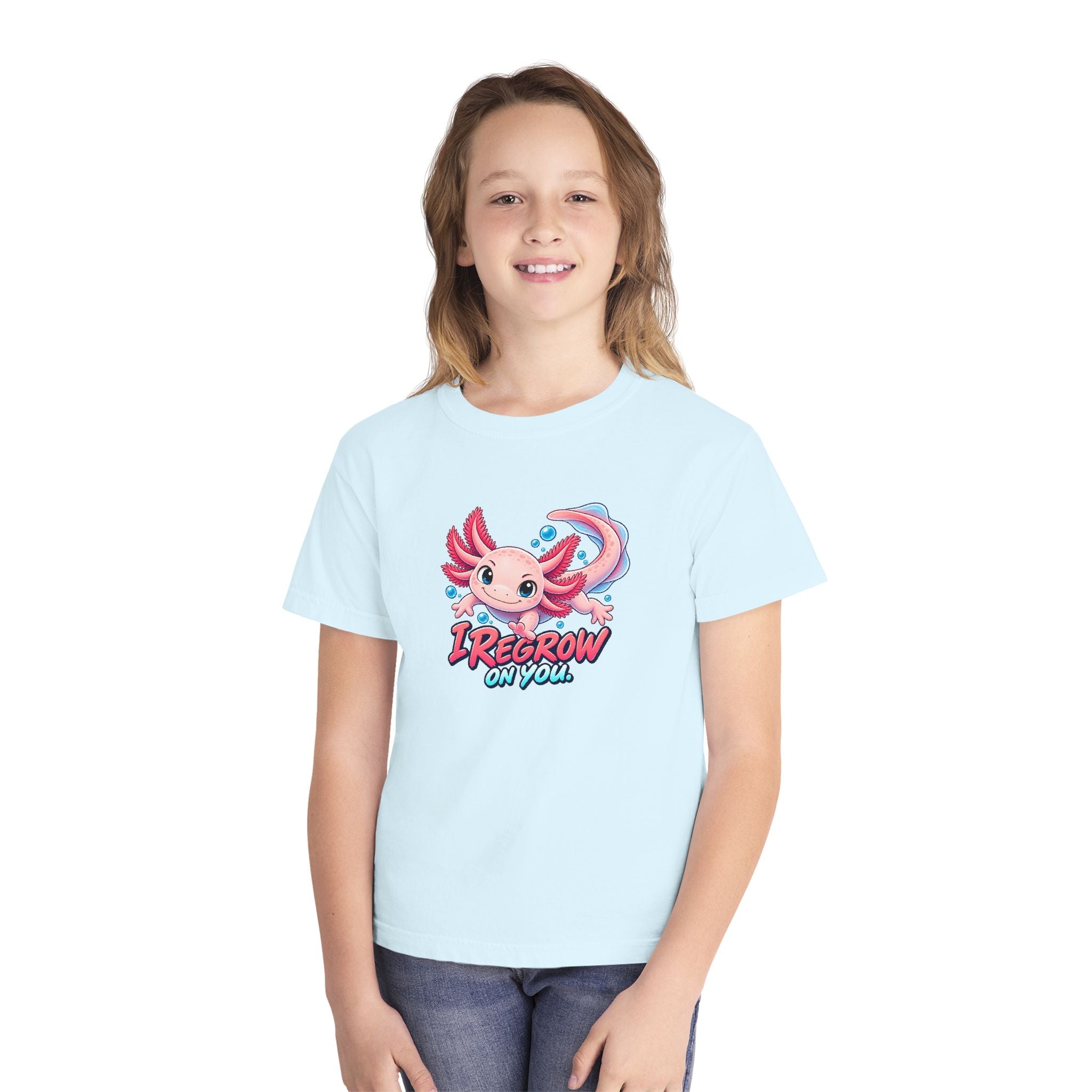 Youth Midweight Cotton Tee - Axolotl