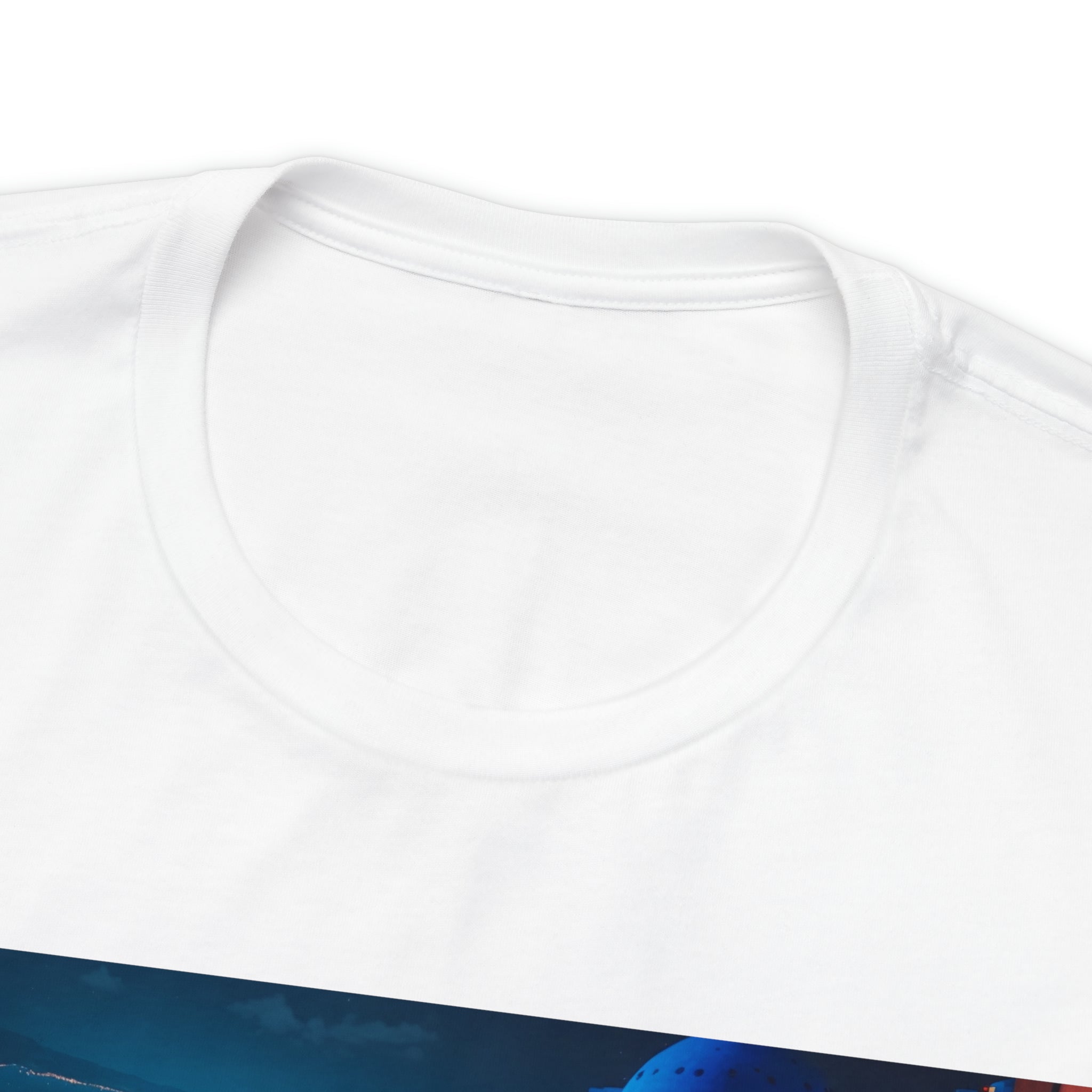 Unisex Jersey Short Sleeve Tee - Oia Blue Domes, Greece